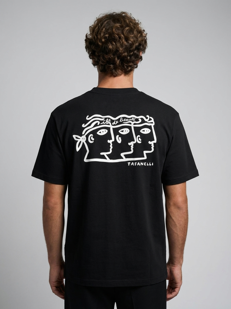 TAFANELLI T-Shirts La Trinità T-shirt noir coton 280 g