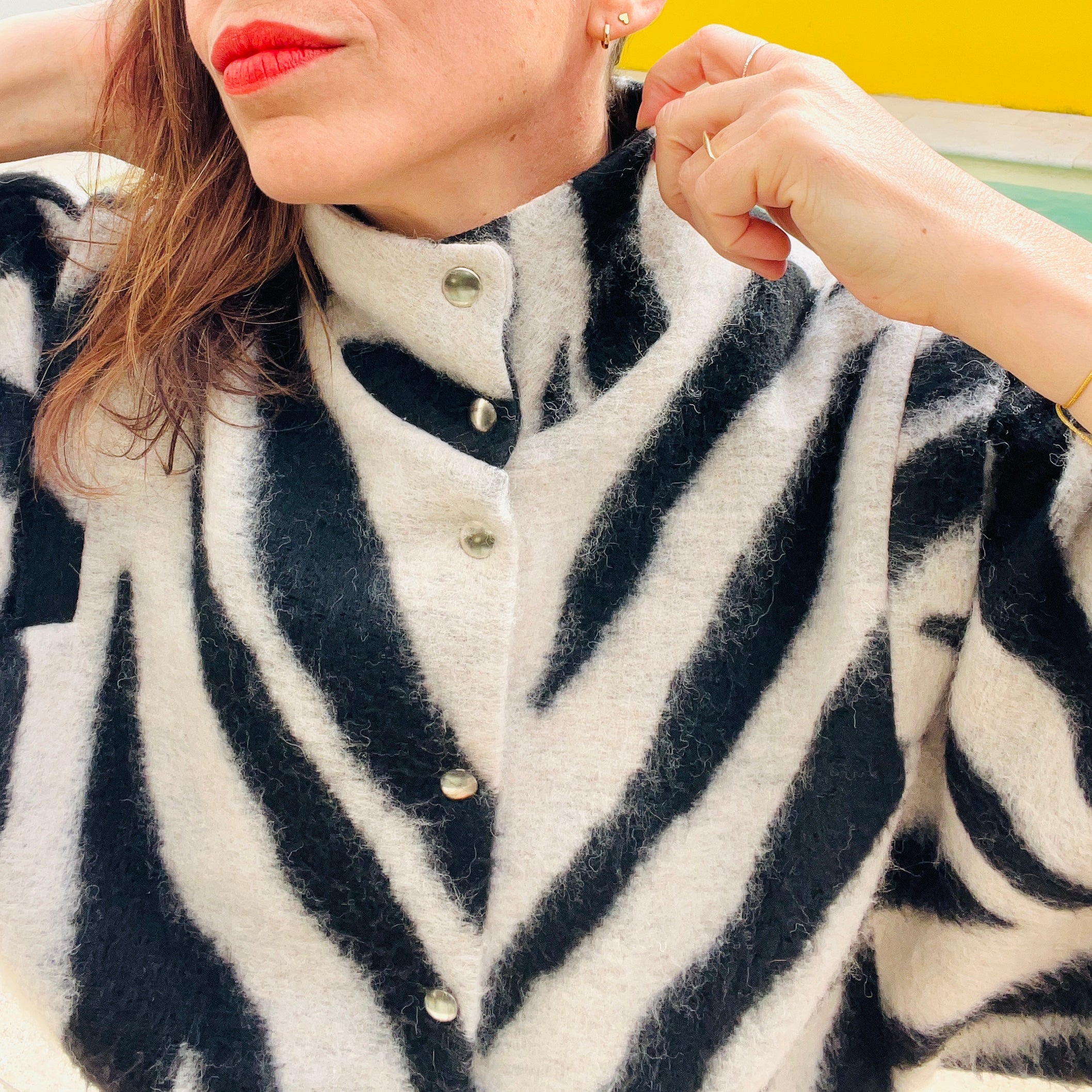 PANTRUCHE Vestes MOON blouson zèbre en laine doublé