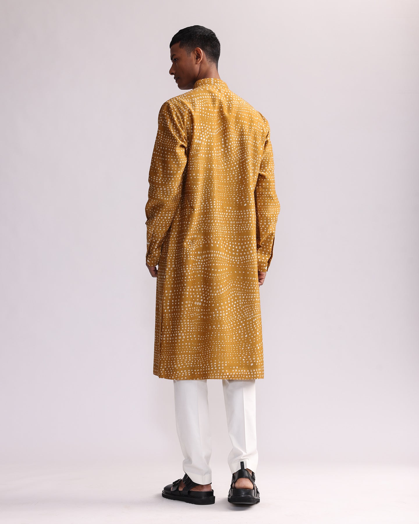 COUNTRYMADE Kurtas Aboriginal Dots Print Kurta kurta moutarde soie