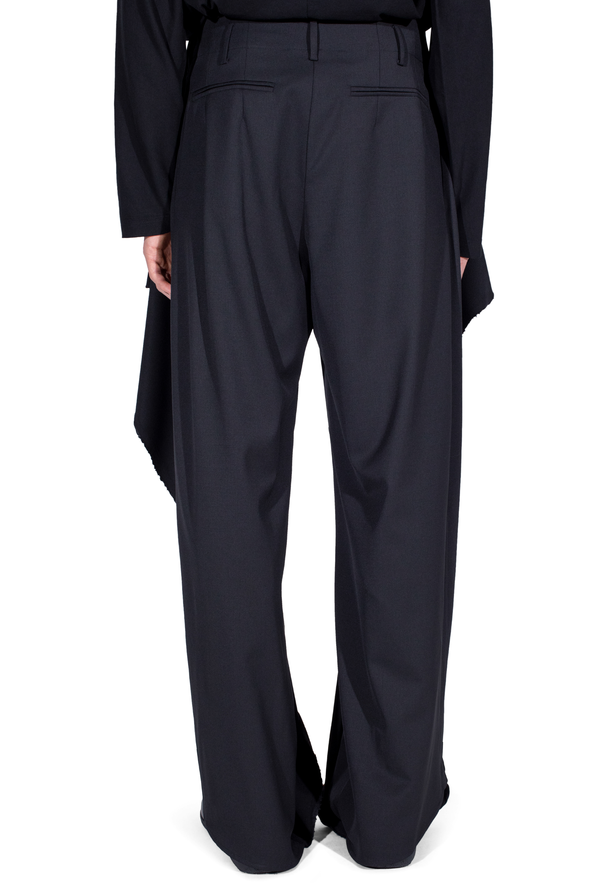 Kiko Kostadinov Bottoms CURSUS Drape Trousers pantalon noir laine