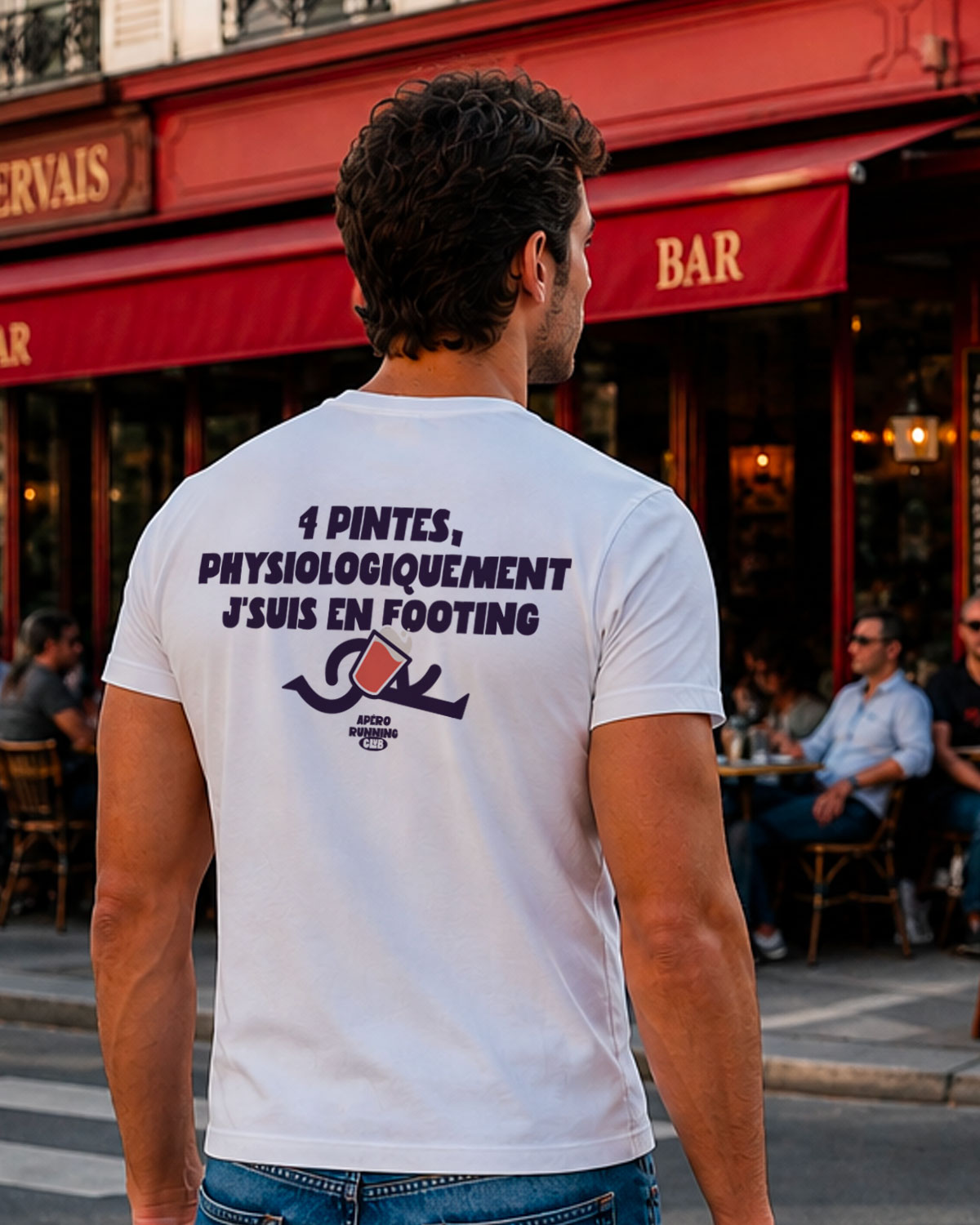 Juste Un T-shirt T-shirts Imprimés Apéro Running Club t-shirt homme coton bio