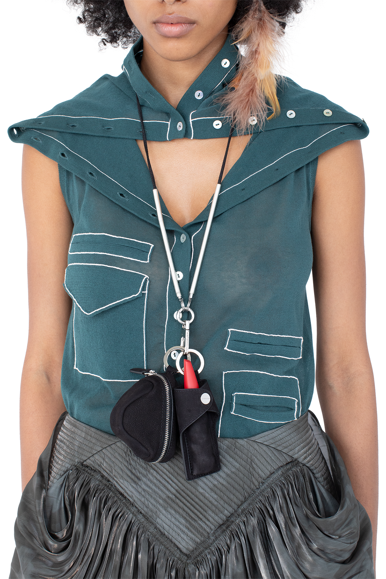 Kiko Kostadinov Bags PRION Multipurpose Carrier porte-accessoires noir Raven cuir