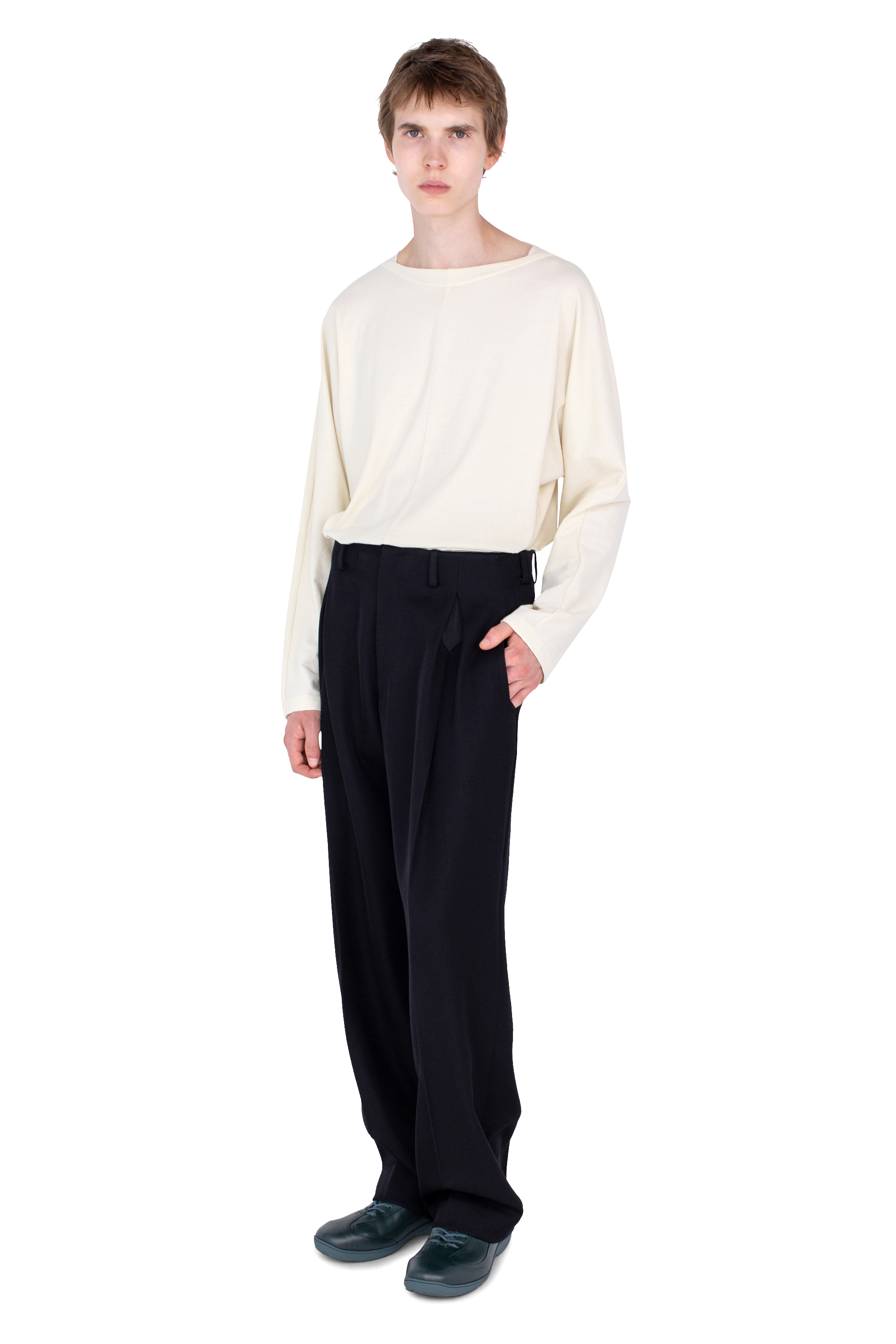Kiko Kostadinov Bottoms VOTIVE Trousers Jet Black 44 en laine