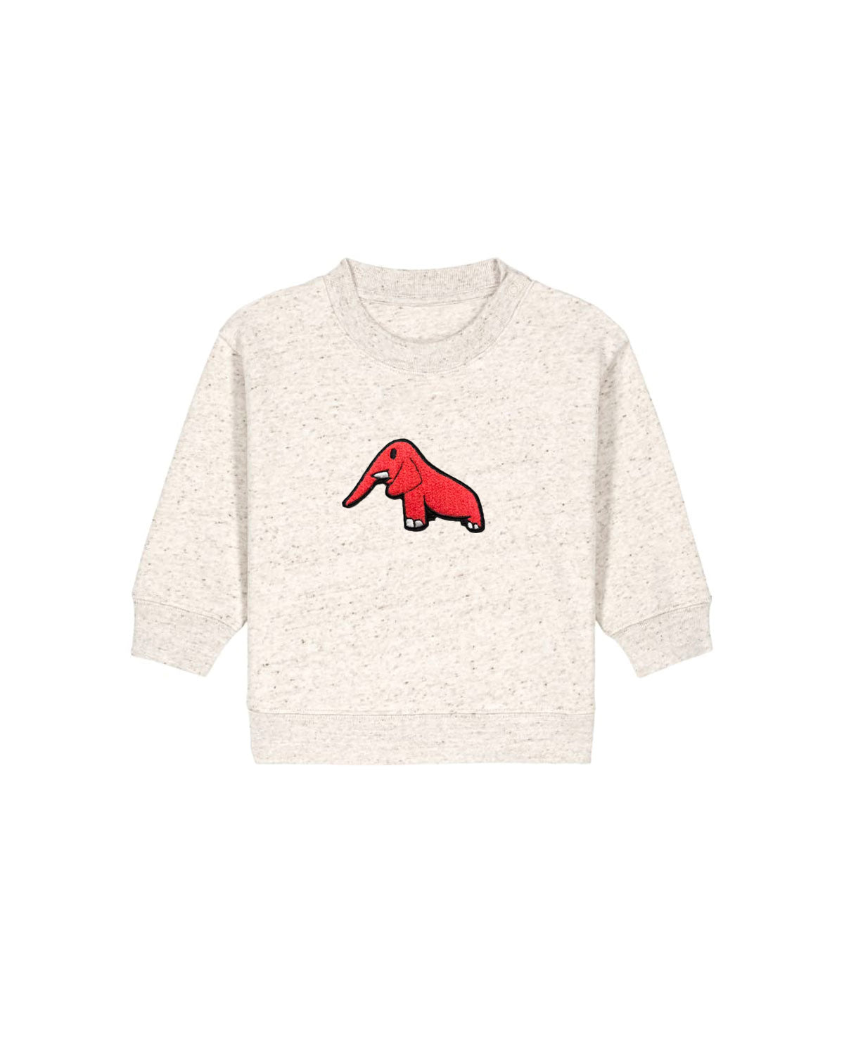 Juste Un T-shirt Bébé Sweat Brodé Bébé Éléphant sweat gris chiné coton bio