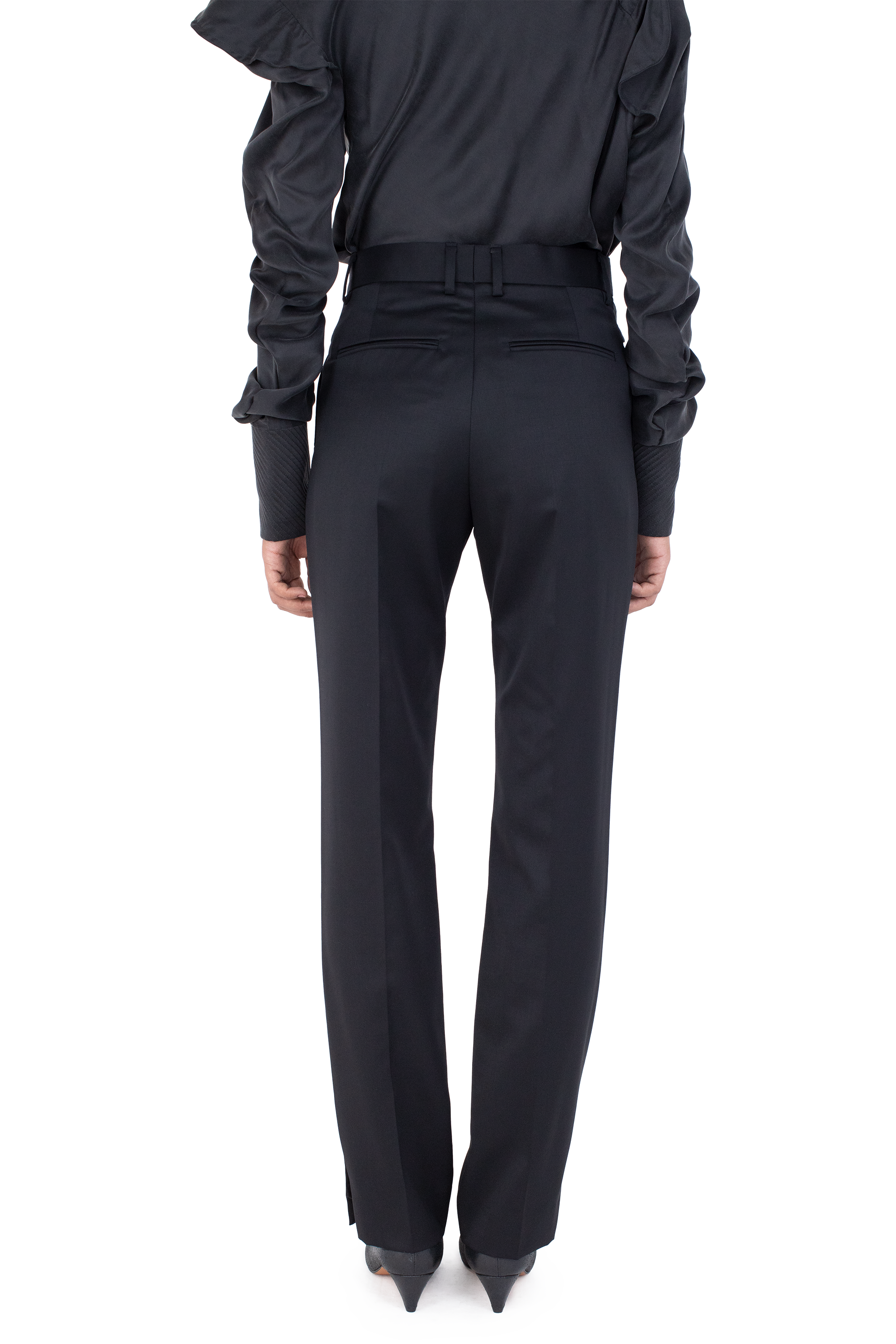Kiko Kostadinov Bottoms EGRET Tailored Trousers pantalon noir laine