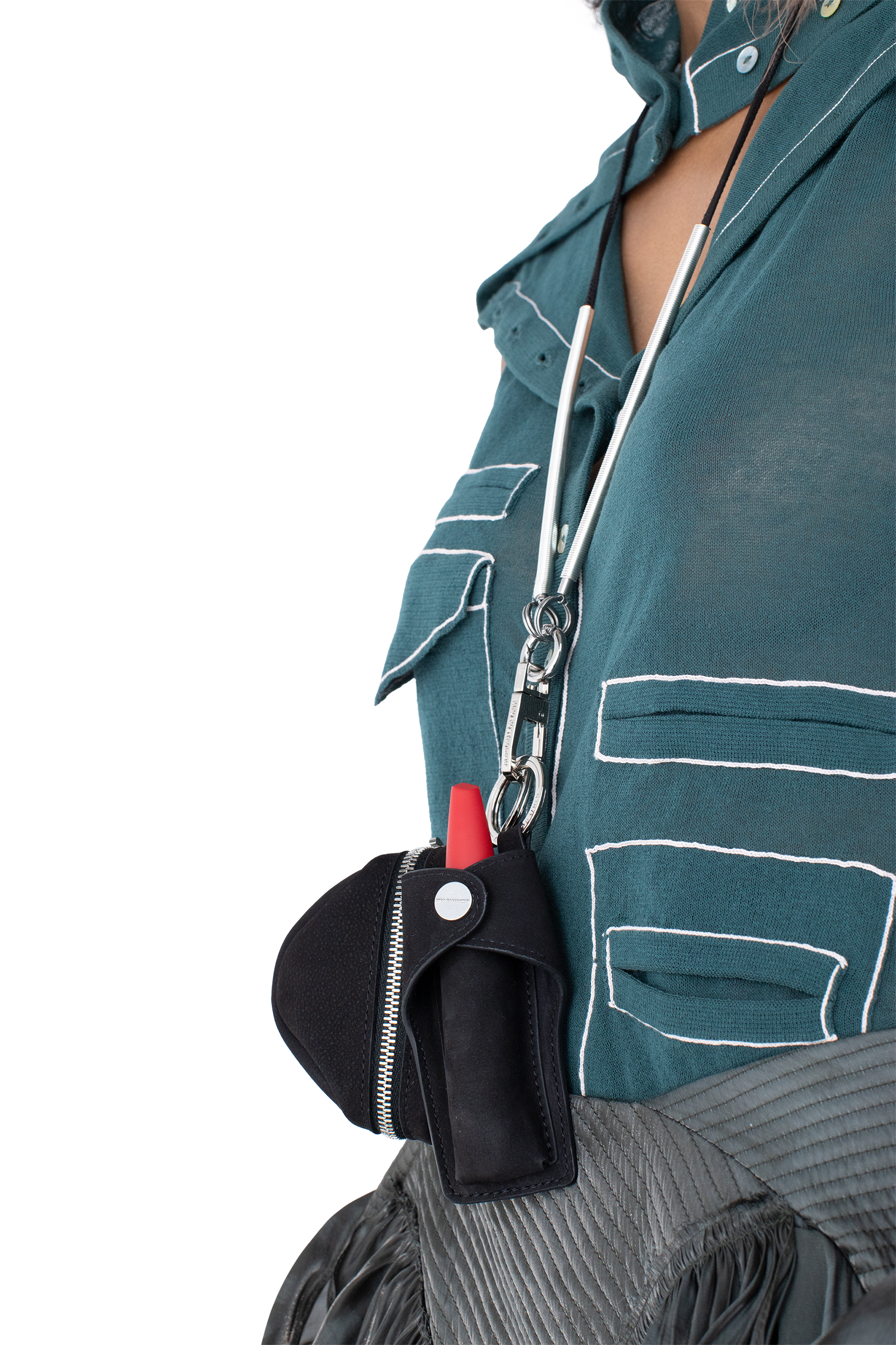 Kiko Kostadinov Bags PRION Multipurpose Carrier porte-accessoires noir Raven cuir