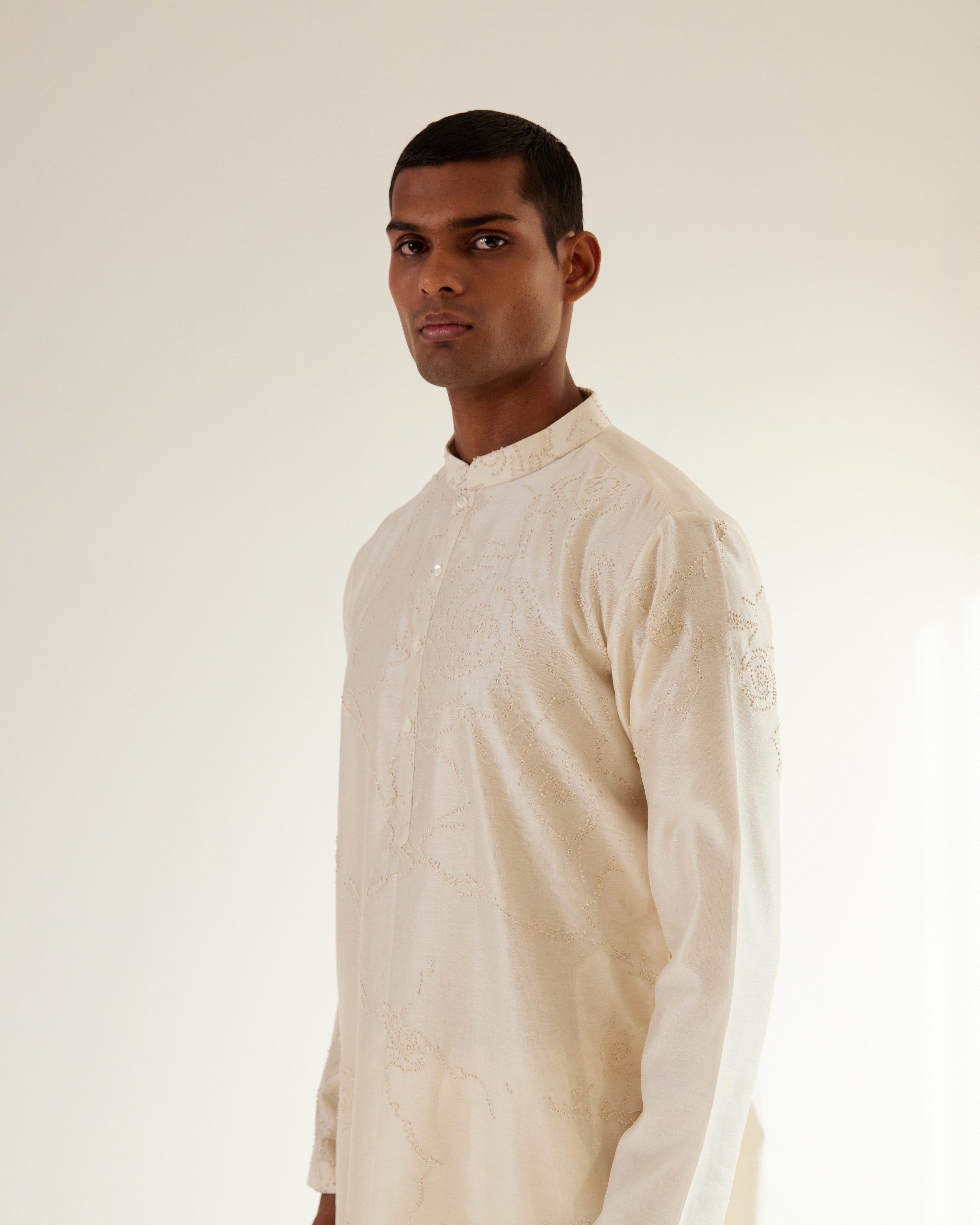 COUNTRYMADE Kurtas Black Hole Self Kurta Set ensemble kurta ivoire 2 pièces