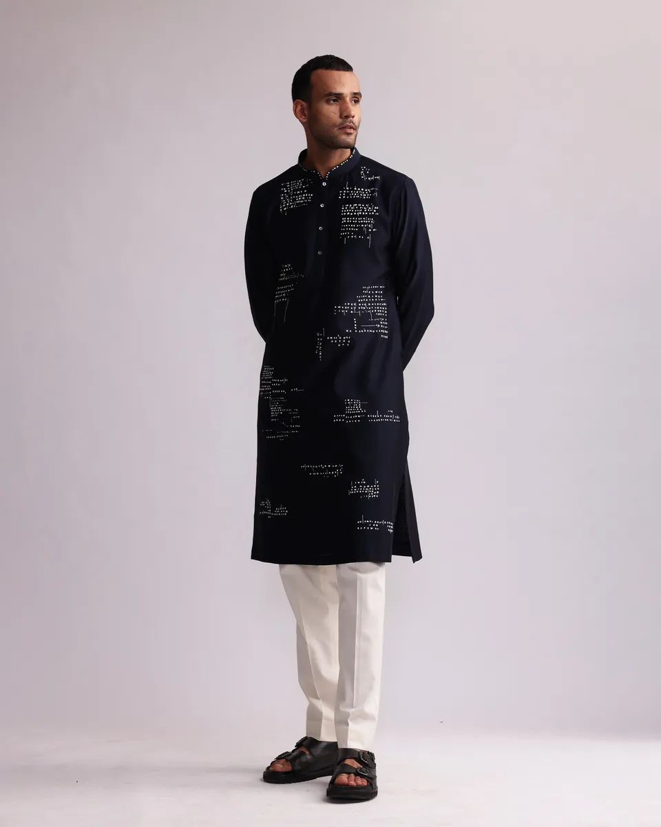 COUNTRYMADE Kurtas Asemic Placement Kurta brodée coupe regular