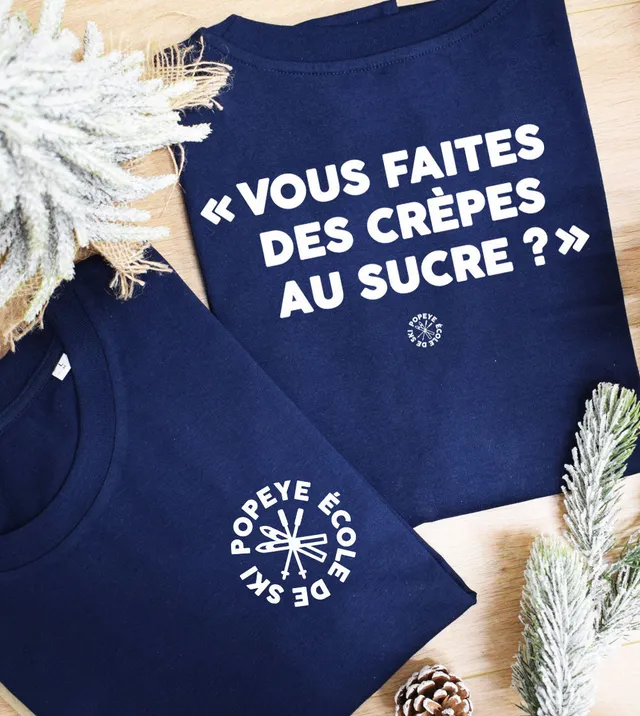 Juste Un T-shirt Sweats Imprimés Vous faites des crêpes au sucre ? sweat gris chiné