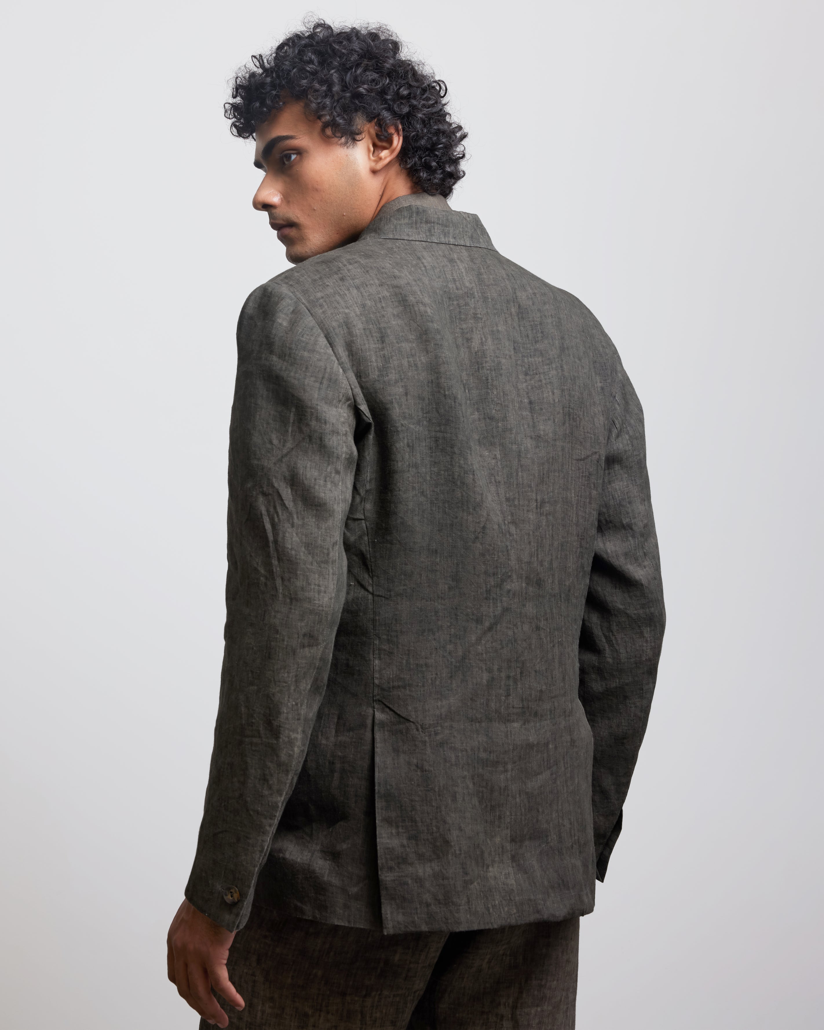 COUNTRYMADE Jackets STONE OLIVE DOUBLE BREASTED BLAZER blazer en lin olive