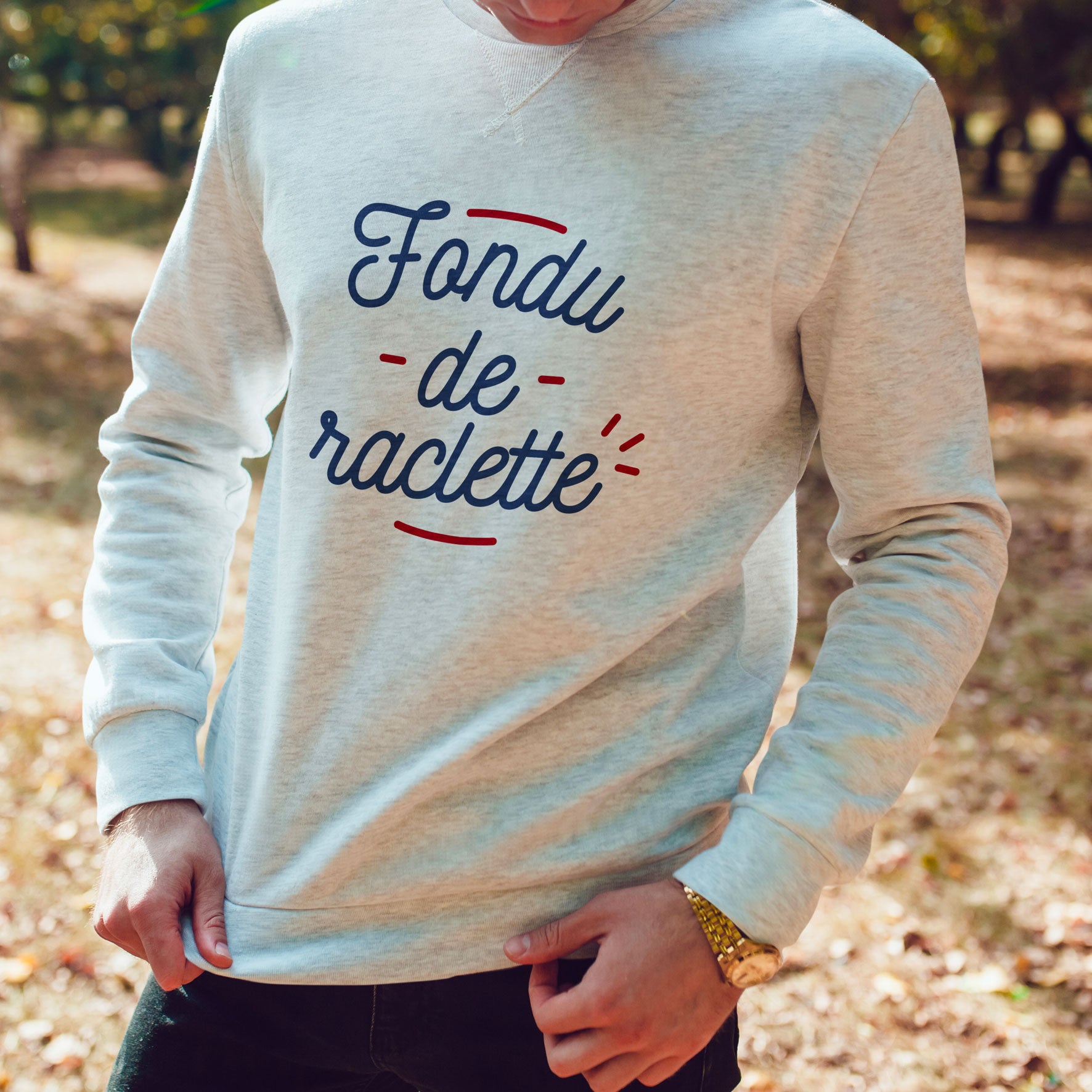 Juste Un T-shirt Sweats Imprimés Fondu de raclette sweat homme imprimé
