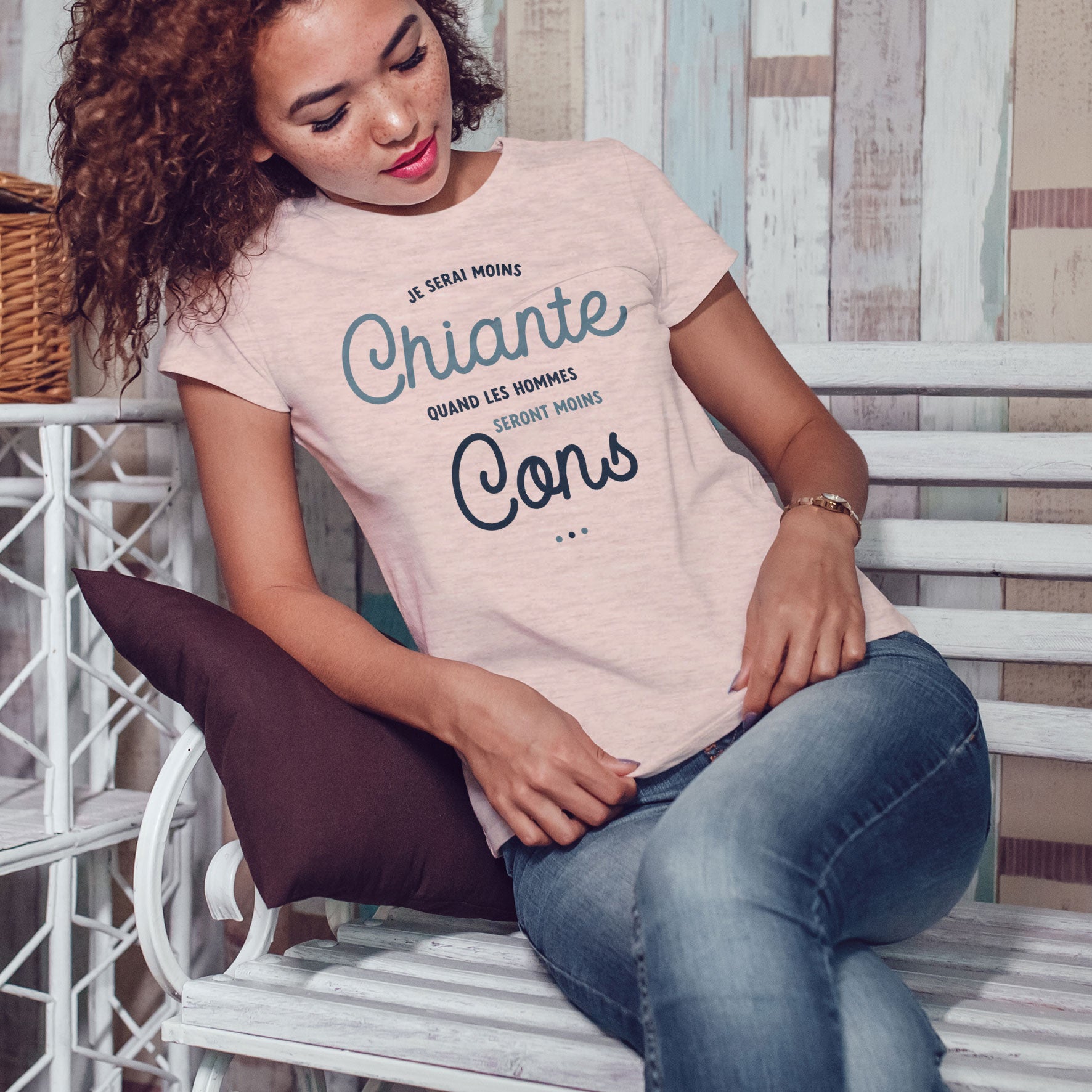 Juste Un T-shirt T-shirts Imprimés Je serai moins chiante t-shirt femme imprimé