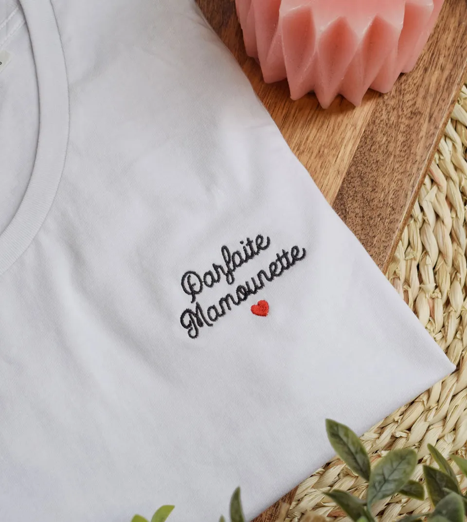 Juste Un T-shirt T-shirts Brodés Mamounette Parfaite t-shirt brodé maman