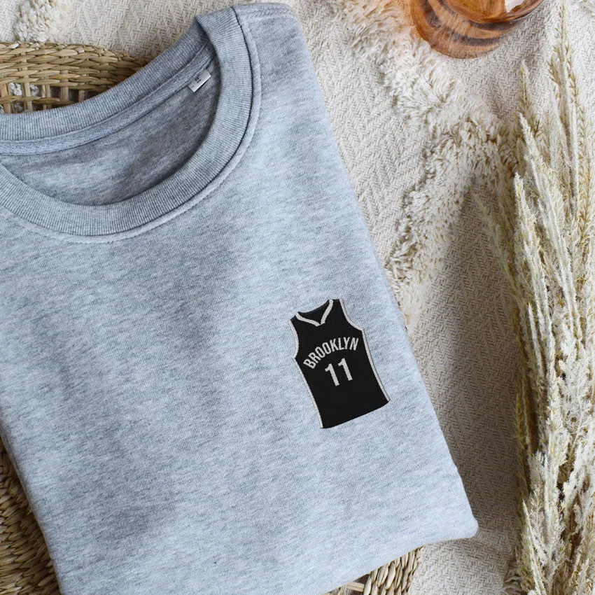 Juste Un T-shirt Sweats Brodés Brooklyn sweat brodé basket