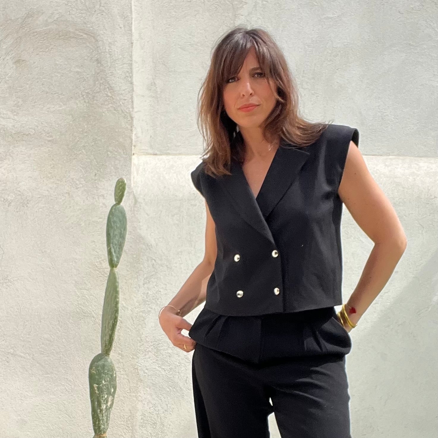PANTRUCHE Vestes Veste sans manches CLYDE taille S noire courte