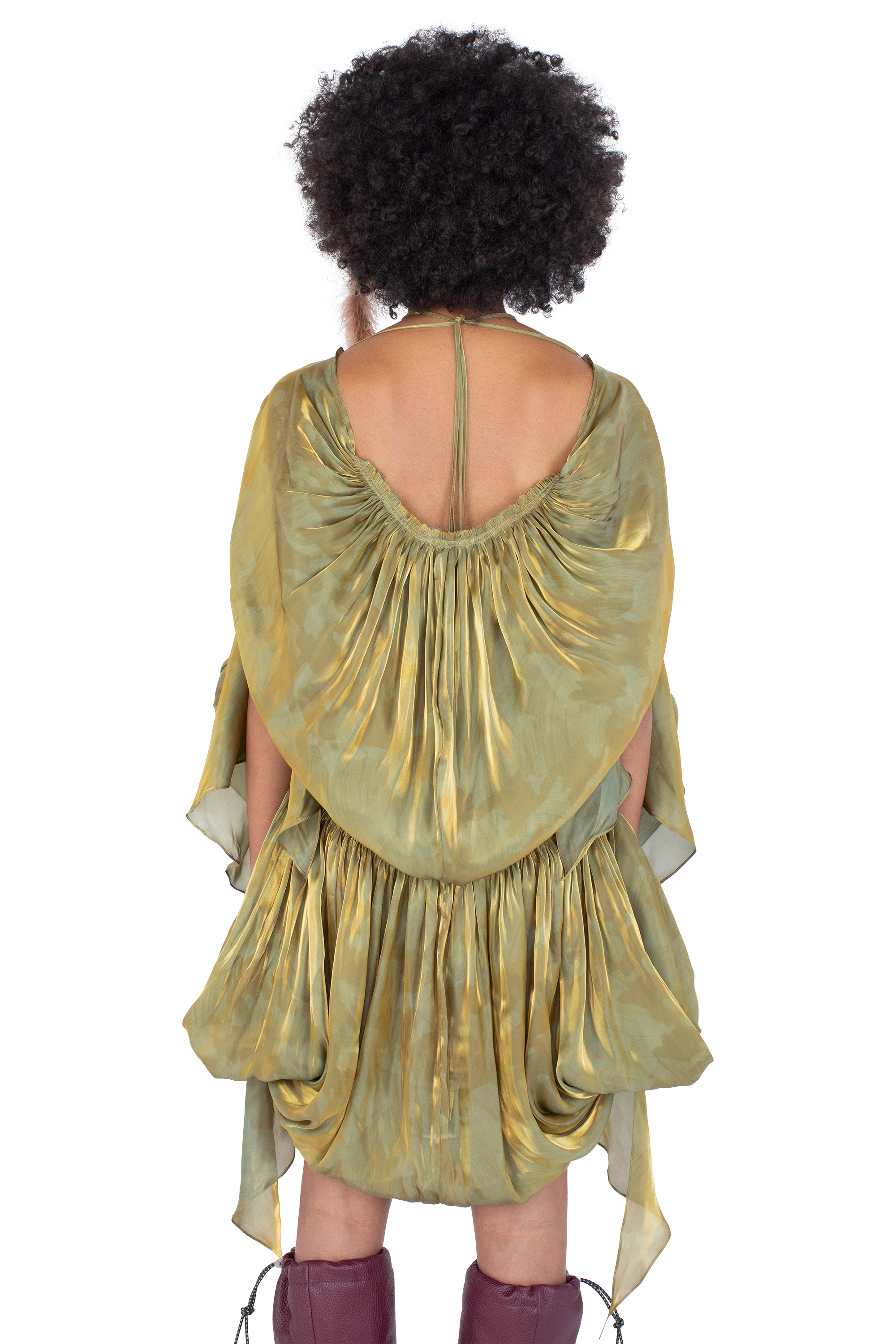 Kiko Kostadinov Dresses KESTREL Dress robe Gold Brush satin métallisé