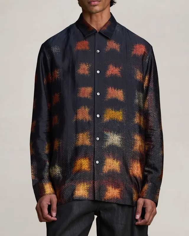 COUNTRYMADE Shirts RADIAL HEAT MAP SHIRT chemise en soie imprimée