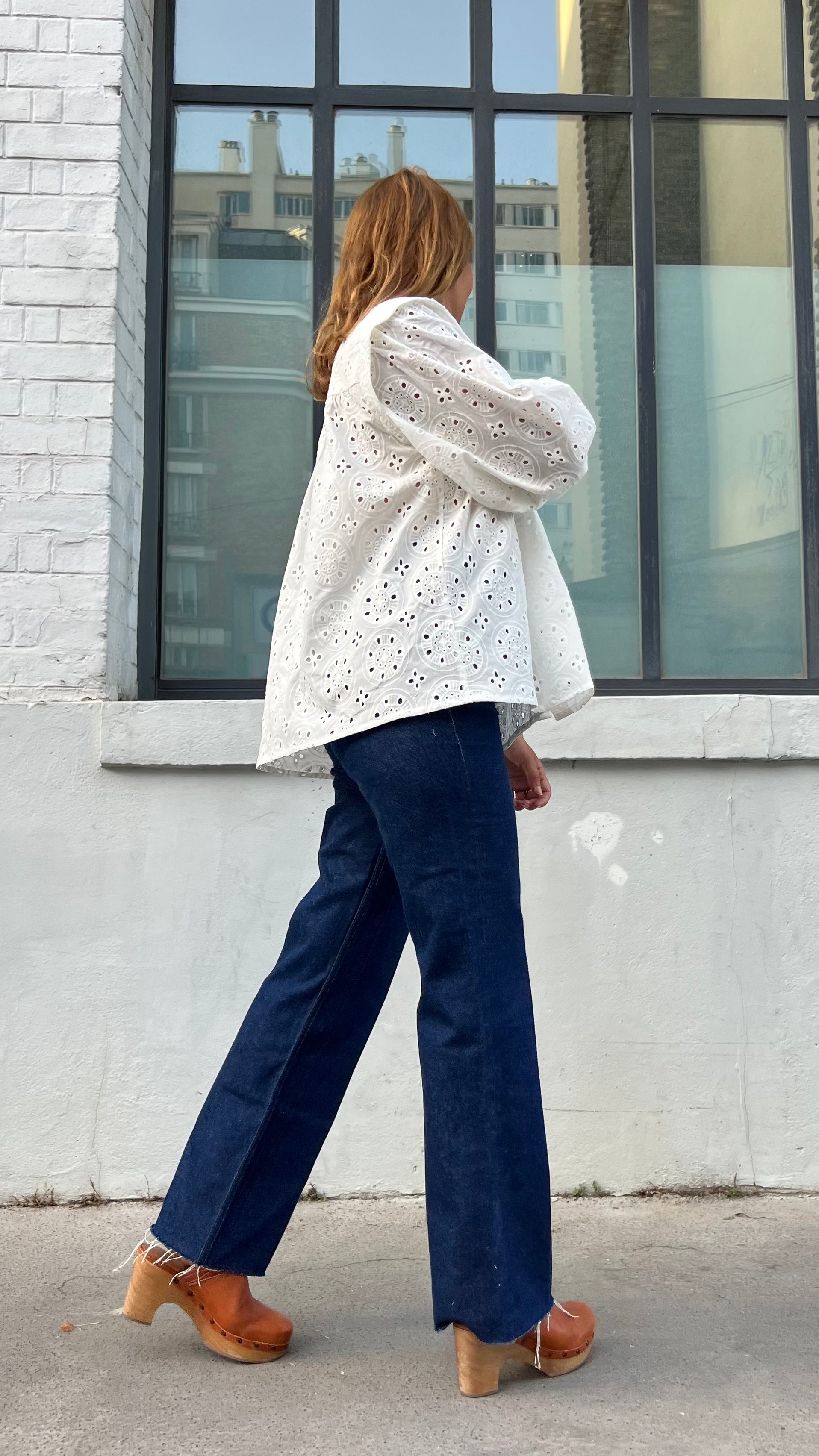 PANTRUCHE Chemises Blouse NINA broderie anglaise blanc en coton