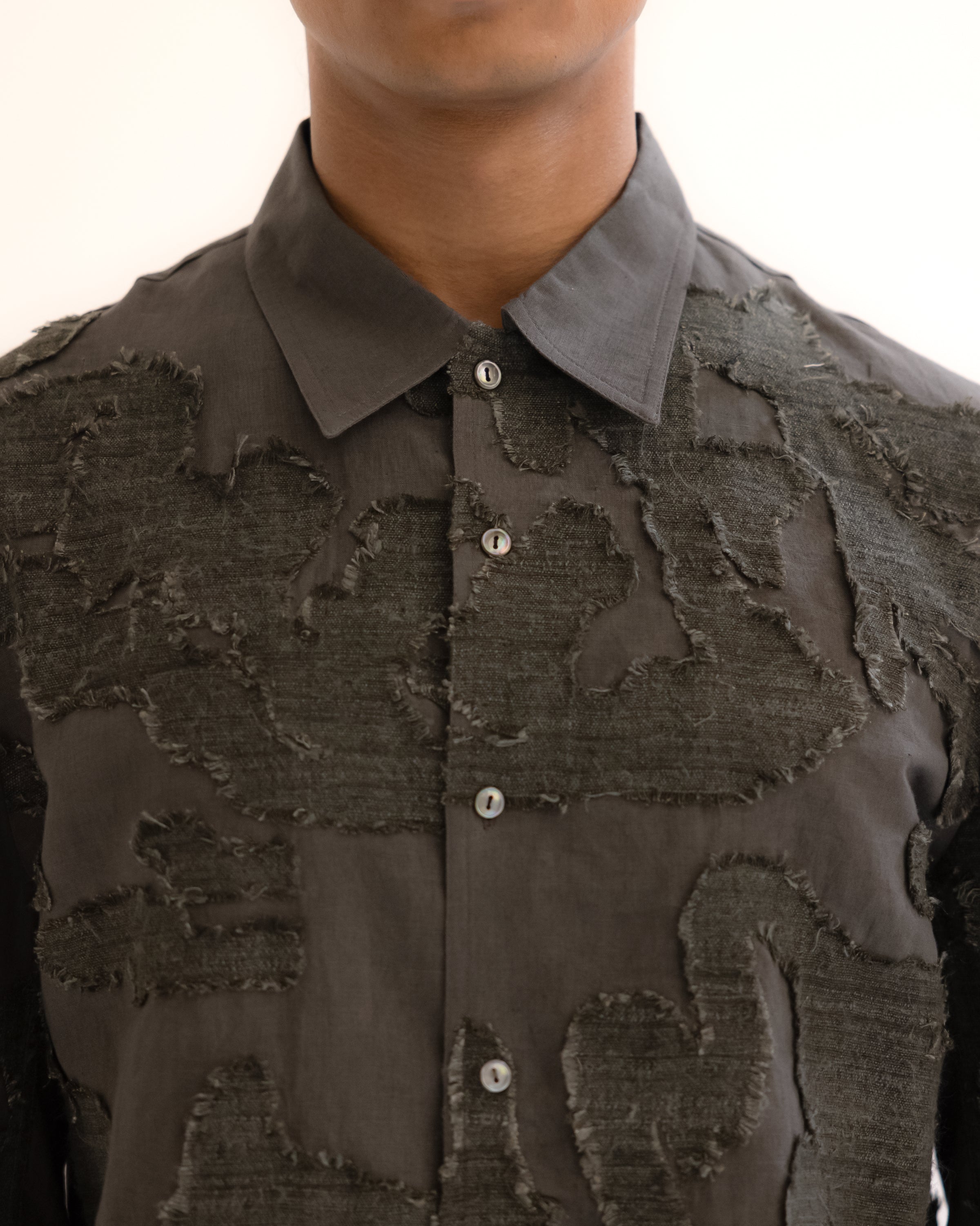 COUNTRYMADE Shirts Eroded Camo Overshirt surchemise lin soie eri