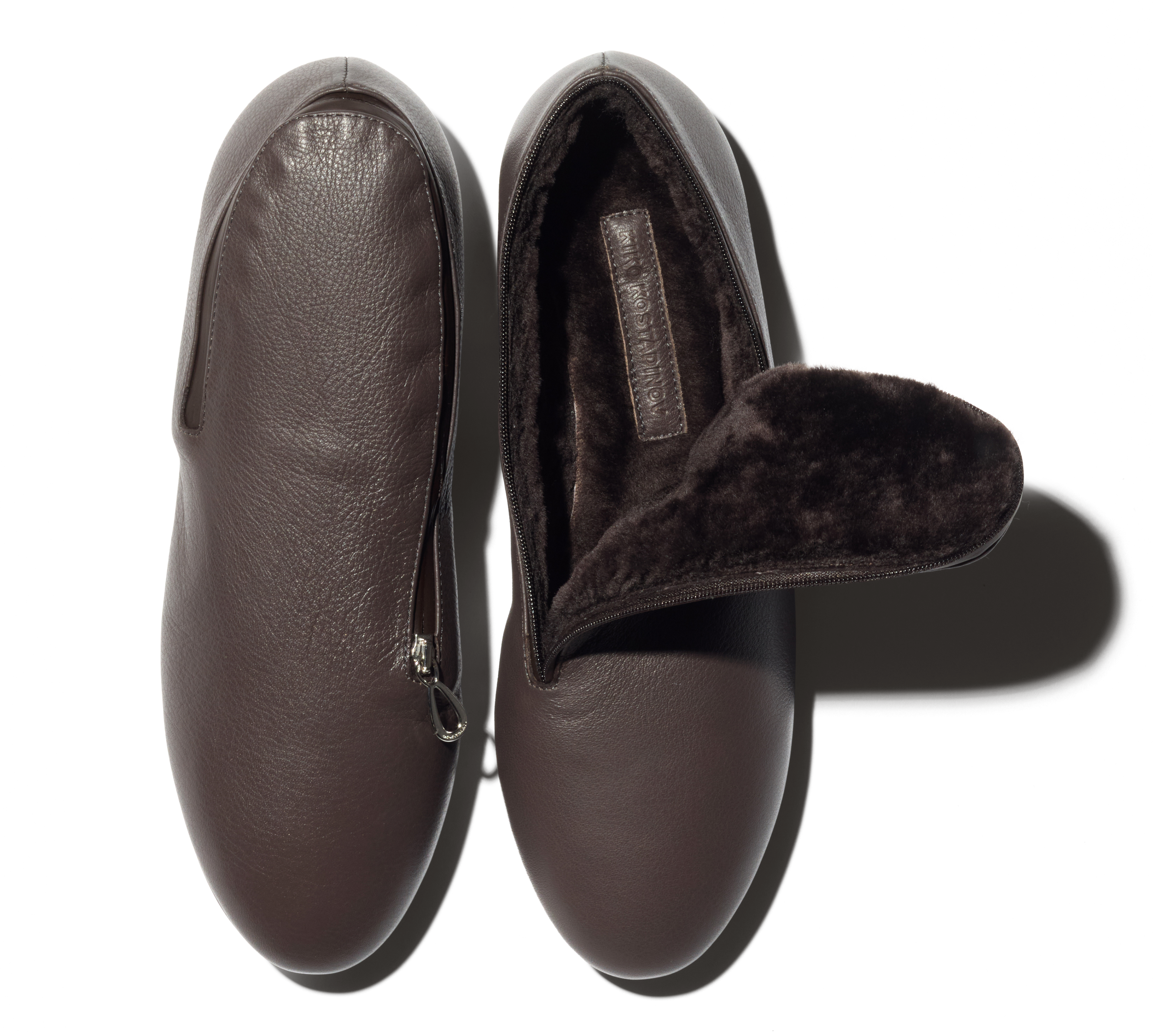 Kiko Kostadinov Shoes PETREL Shearling-Lined Loafers mocassins noirs en cuir