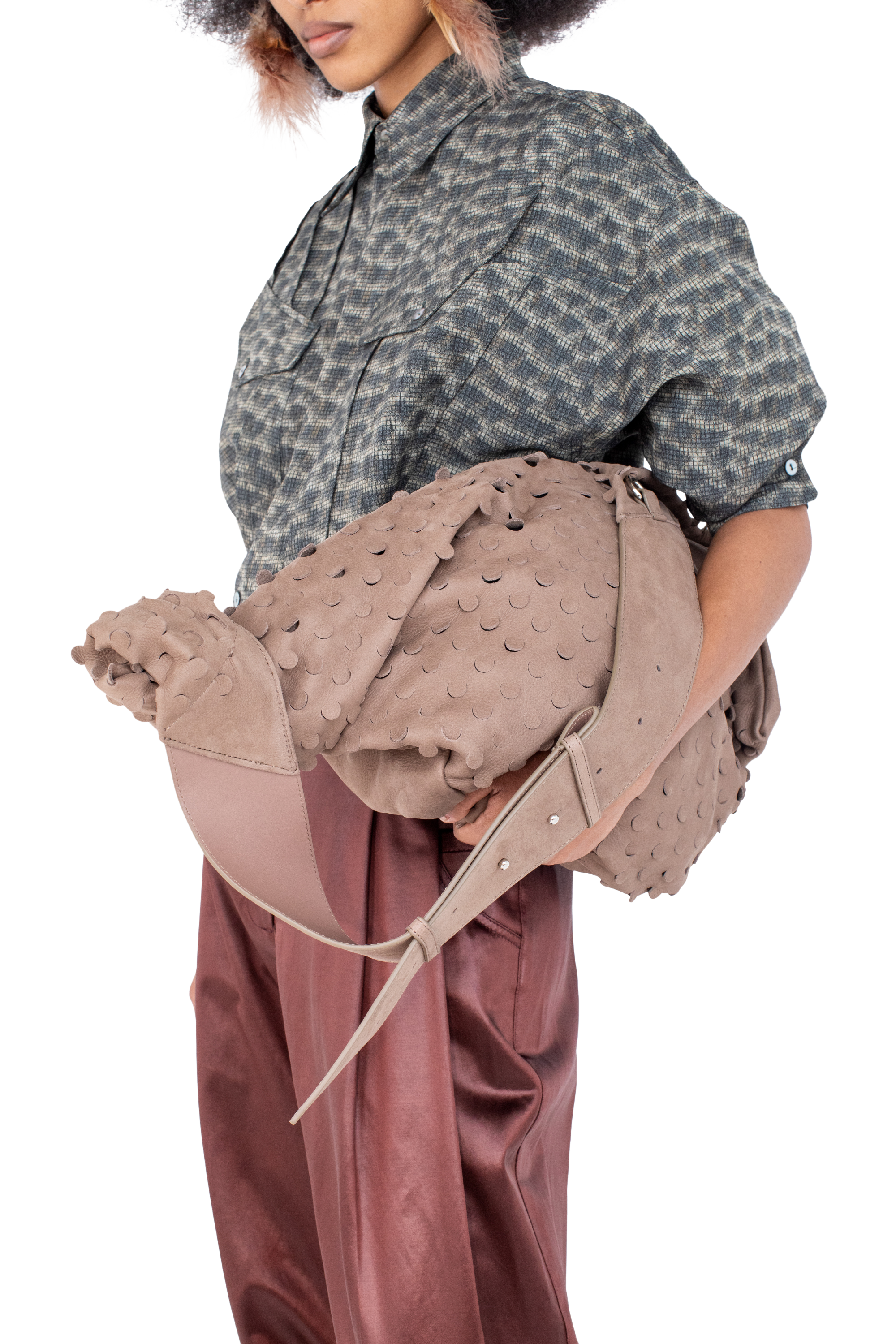 Kiko Kostadinov Bags FIORE Twisted Bag sac Fossil OS cuir