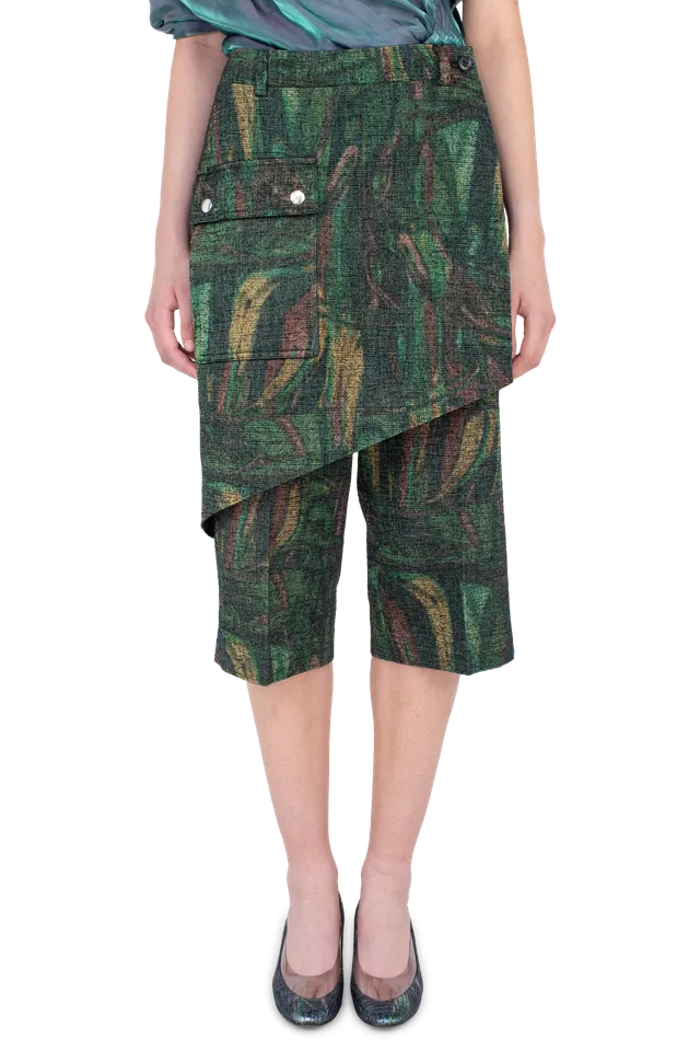 Kiko Kostadinov Bottoms LINNET Wrap Culottes jupe-culotte Forest Print