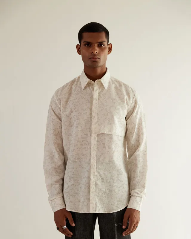 COUNTRYMADE Shirts Camo Block Flap Shirt chemise ivoire lin coton