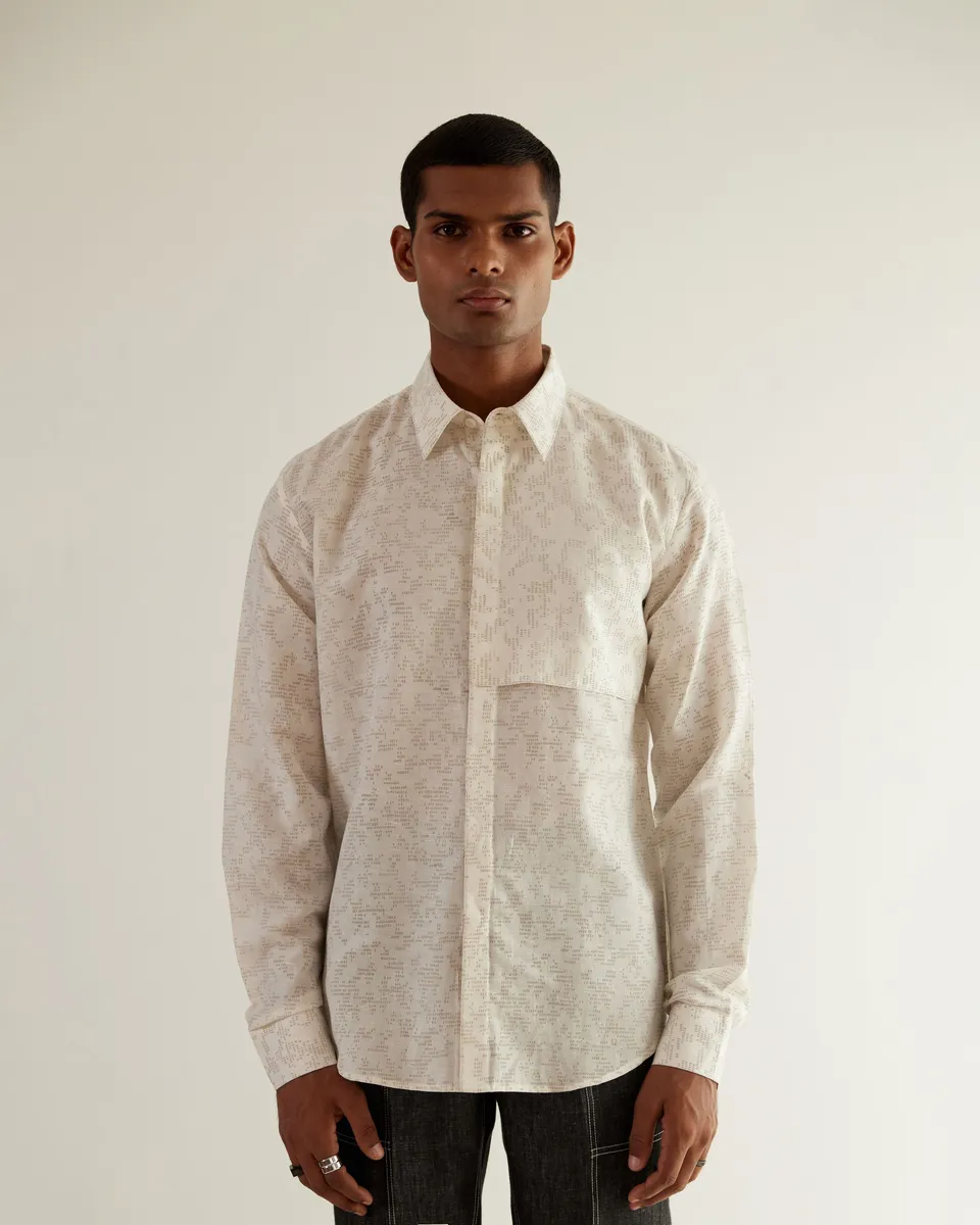 COUNTRYMADE Shirts Camo Block Flap Shirt chemise ivoire lin coton