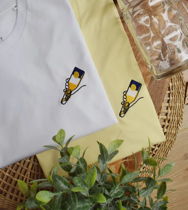 Juste Un T-shirt T-shirts Brodés Tornado T-shirt blanc coton bio