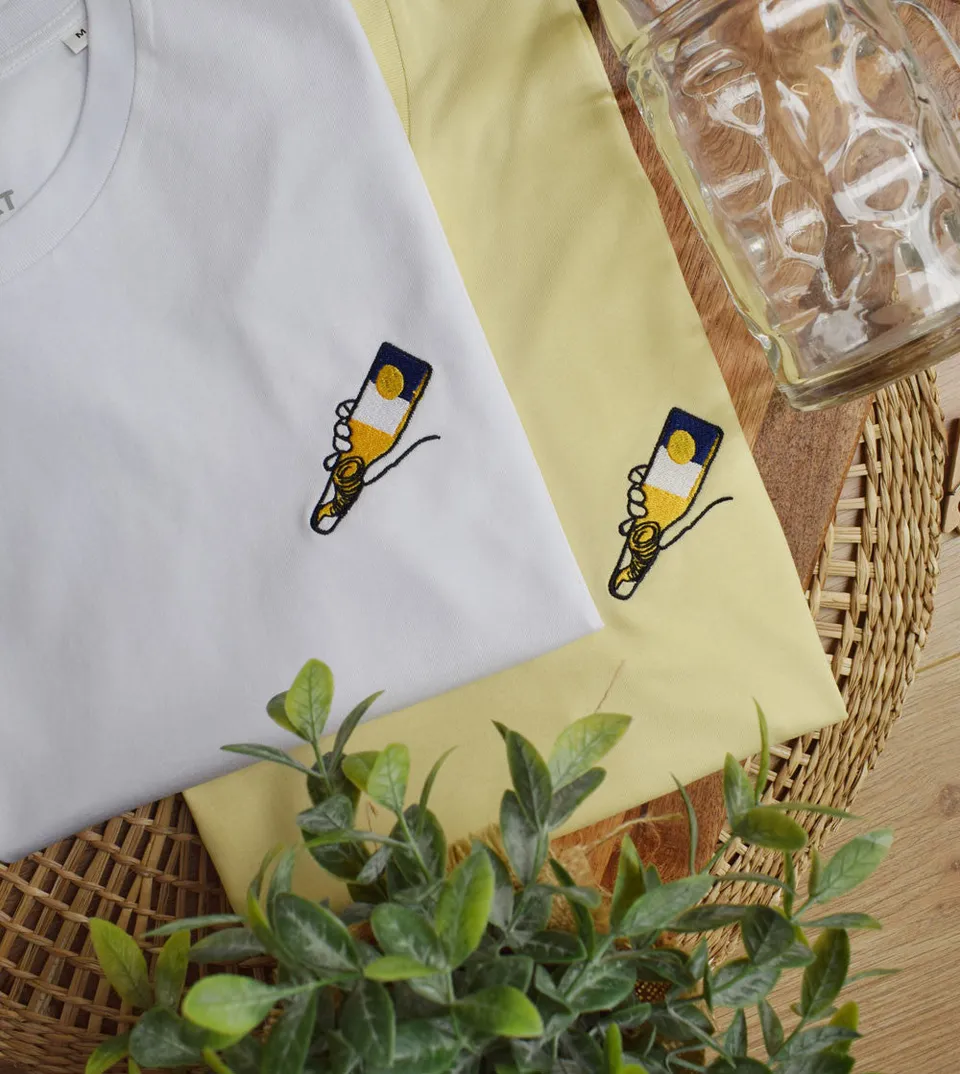Juste Un T-shirt T-shirts Brodés Tornado T-shirt blanc coton bio