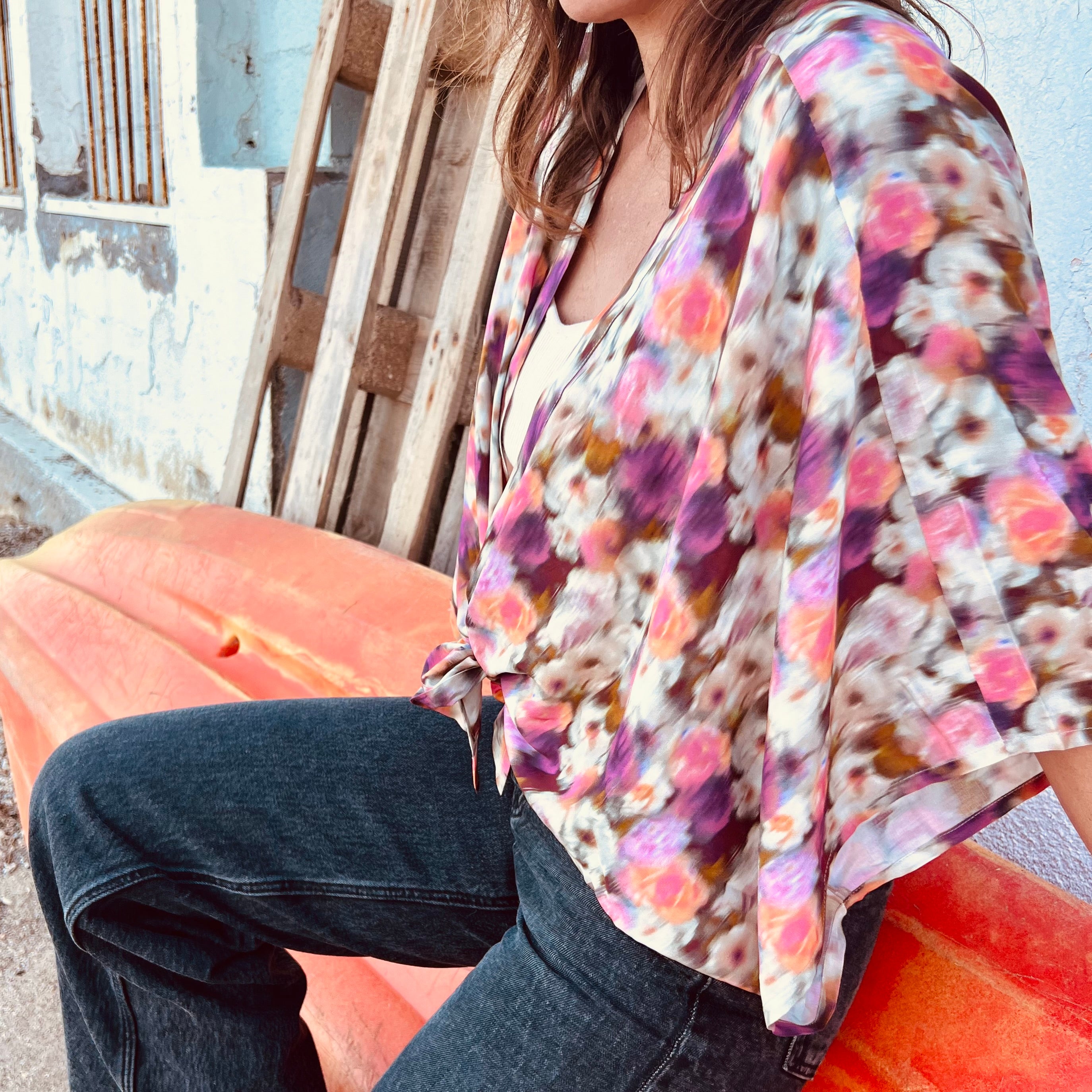 PANTRUCHE Kimonos Kimono court GIGI Flowers kimono fleurs unique
