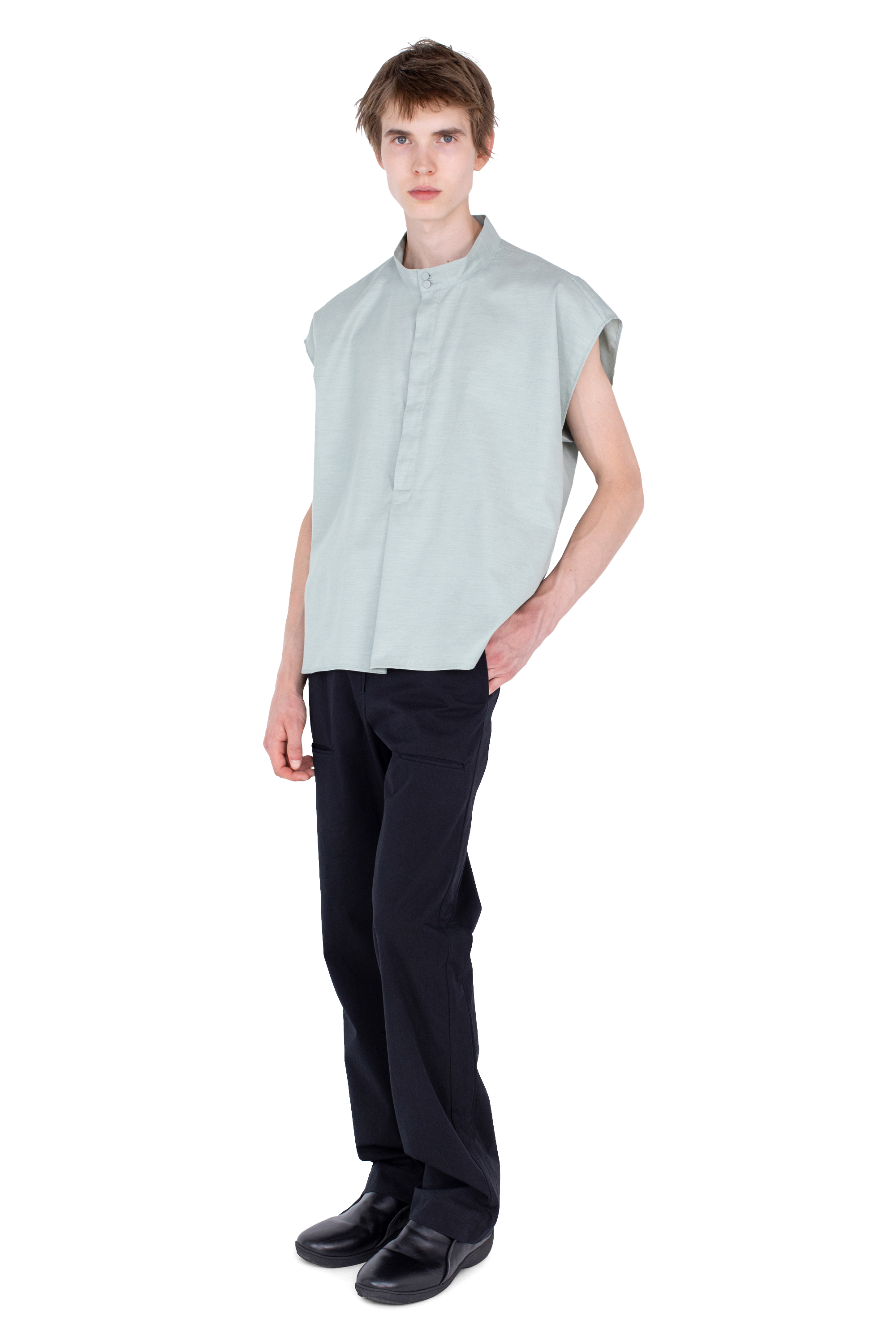 Kiko Kostadinov Shirts ONATE Sleeveless Shirt chemise sans manches vert doux