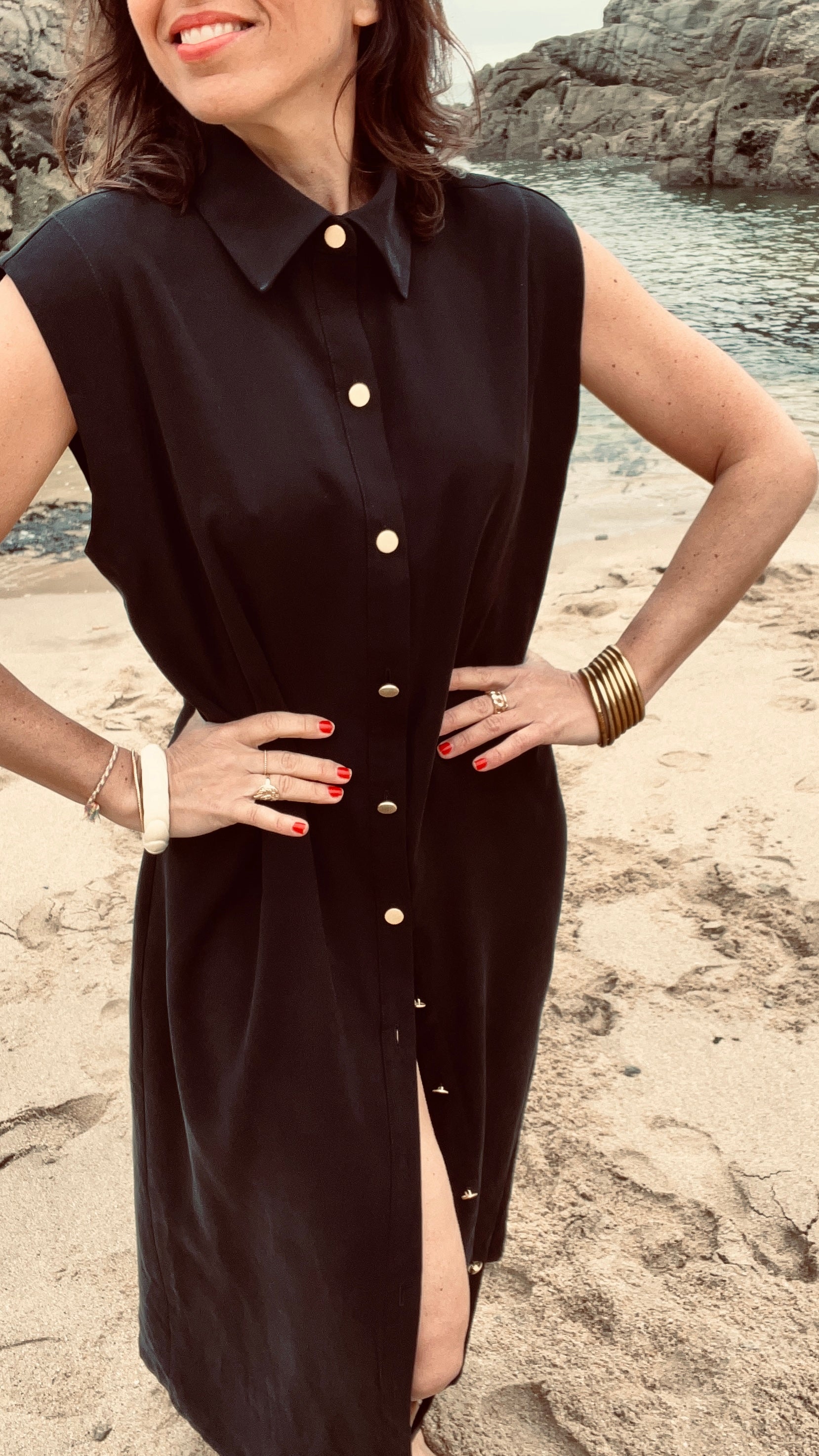 PANTRUCHE Robes PÉNÉLOPE robe longue noire sans manches XS à L