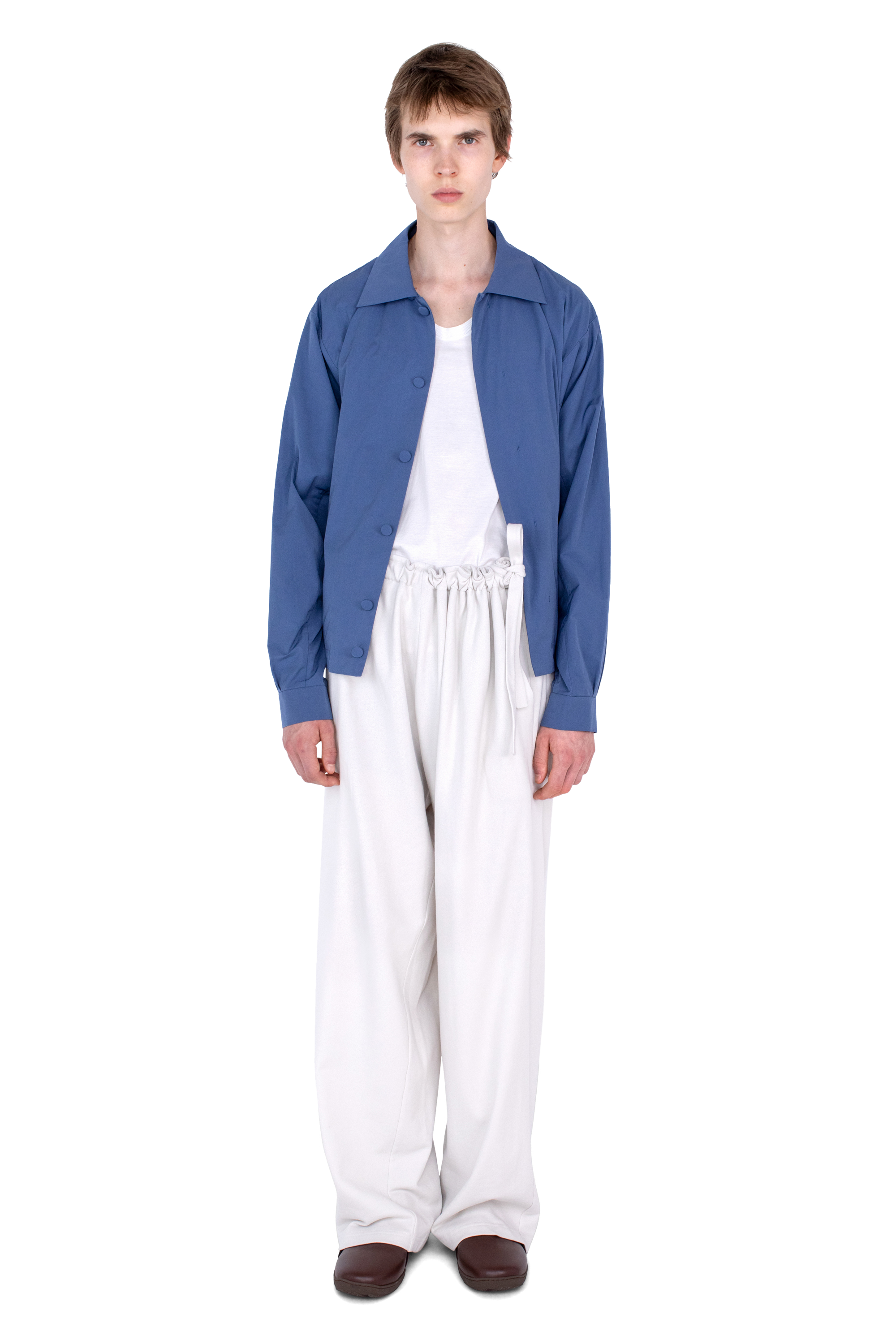 Kiko Kostadinov Bottoms OSCAR Wide Trousers pantalon large Ecru jersey coton