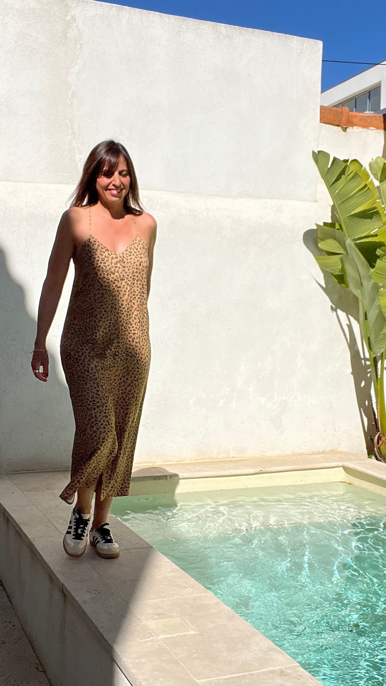PANTRUCHE Robes BLONDIE robe longue léopard en twill de viscose