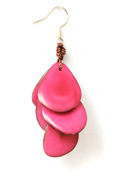 Sourire Multicolore Boucles d’oreilles grappes rouge ivoire végétal