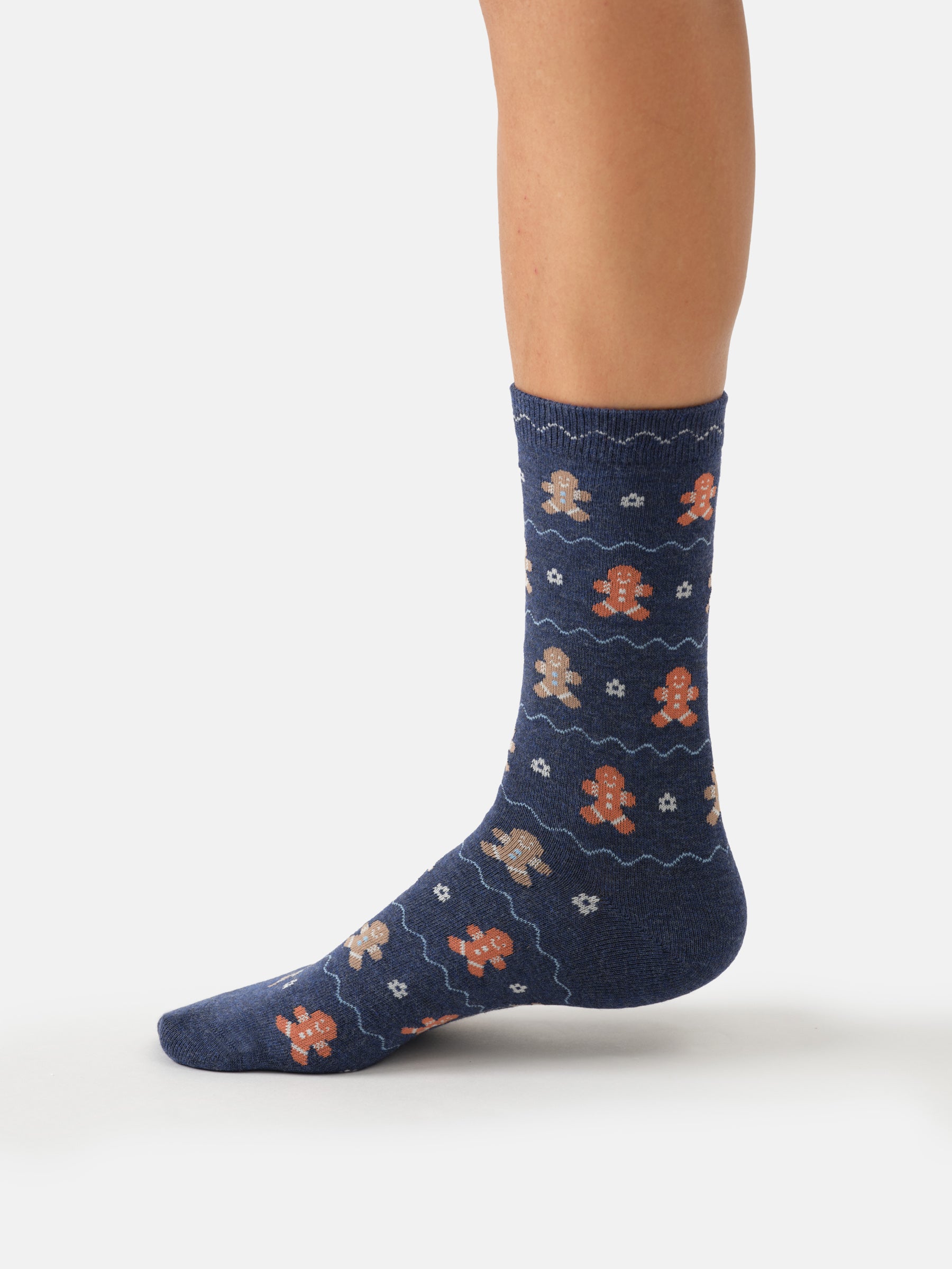 Sourire Multicolore Chaussettes femme Chaussettes bonhomme en pain d'épices 36/40 bambou