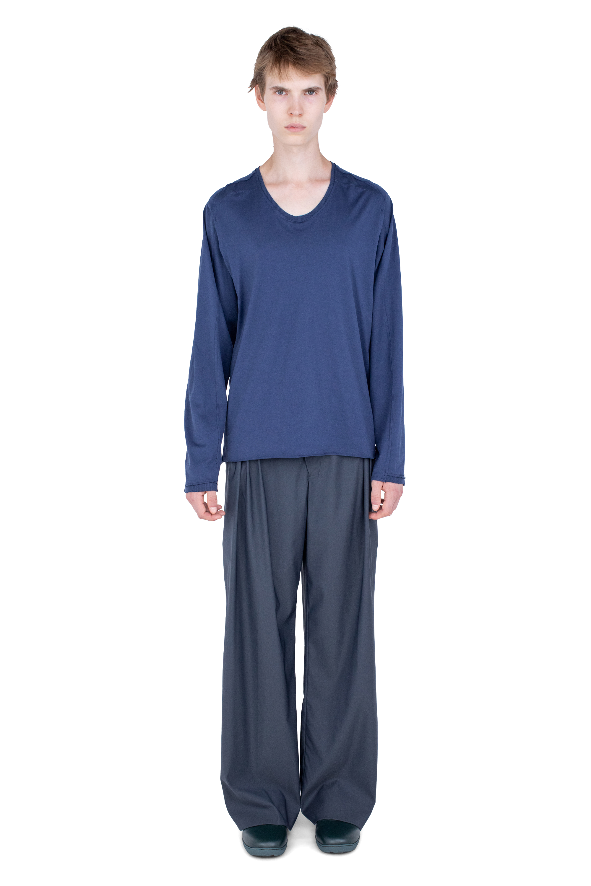 Kiko Kostadinov Tops ASTRO Long Sleeve Top haut Ink Blue coton mercerisé