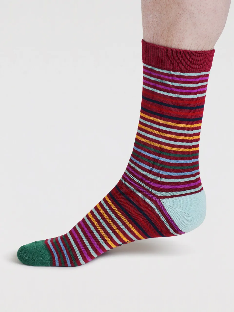 Sourire Multicolore Chaussettes homme rayures multicolores bambou coton bio taille 40/44