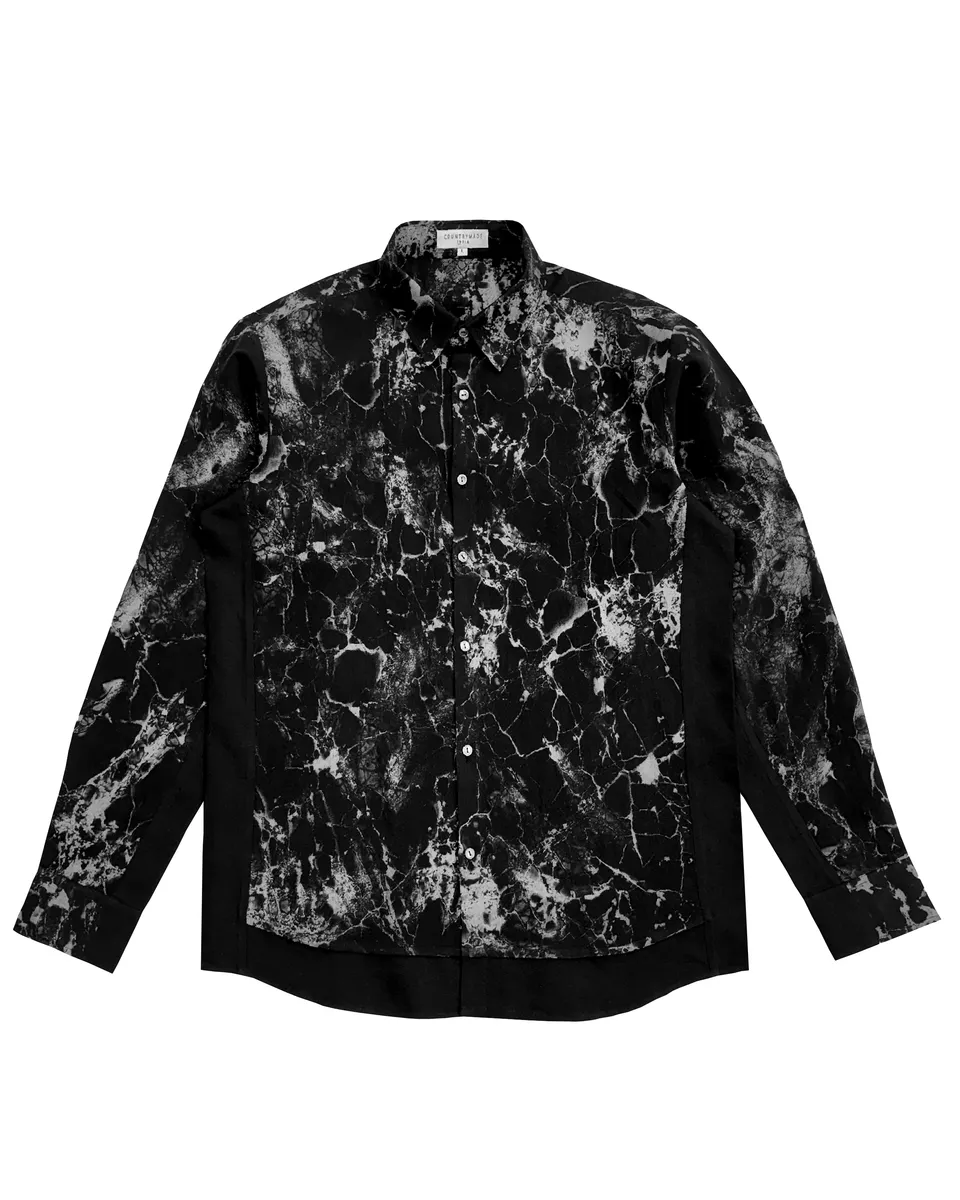COUNTRYMADE Shirts Skin Texture Batik Shirt chemise sur commande en lin-coton