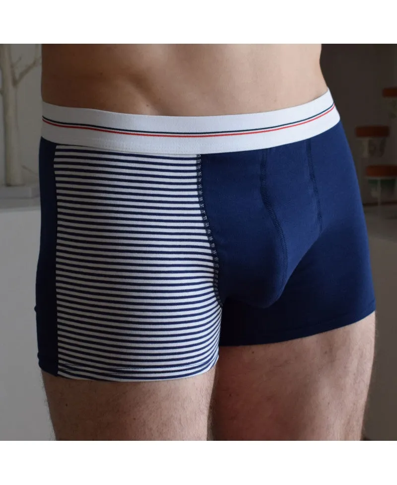 Juste Un T-shirt Boxers L'Amiral boxer gris chiné cocarde