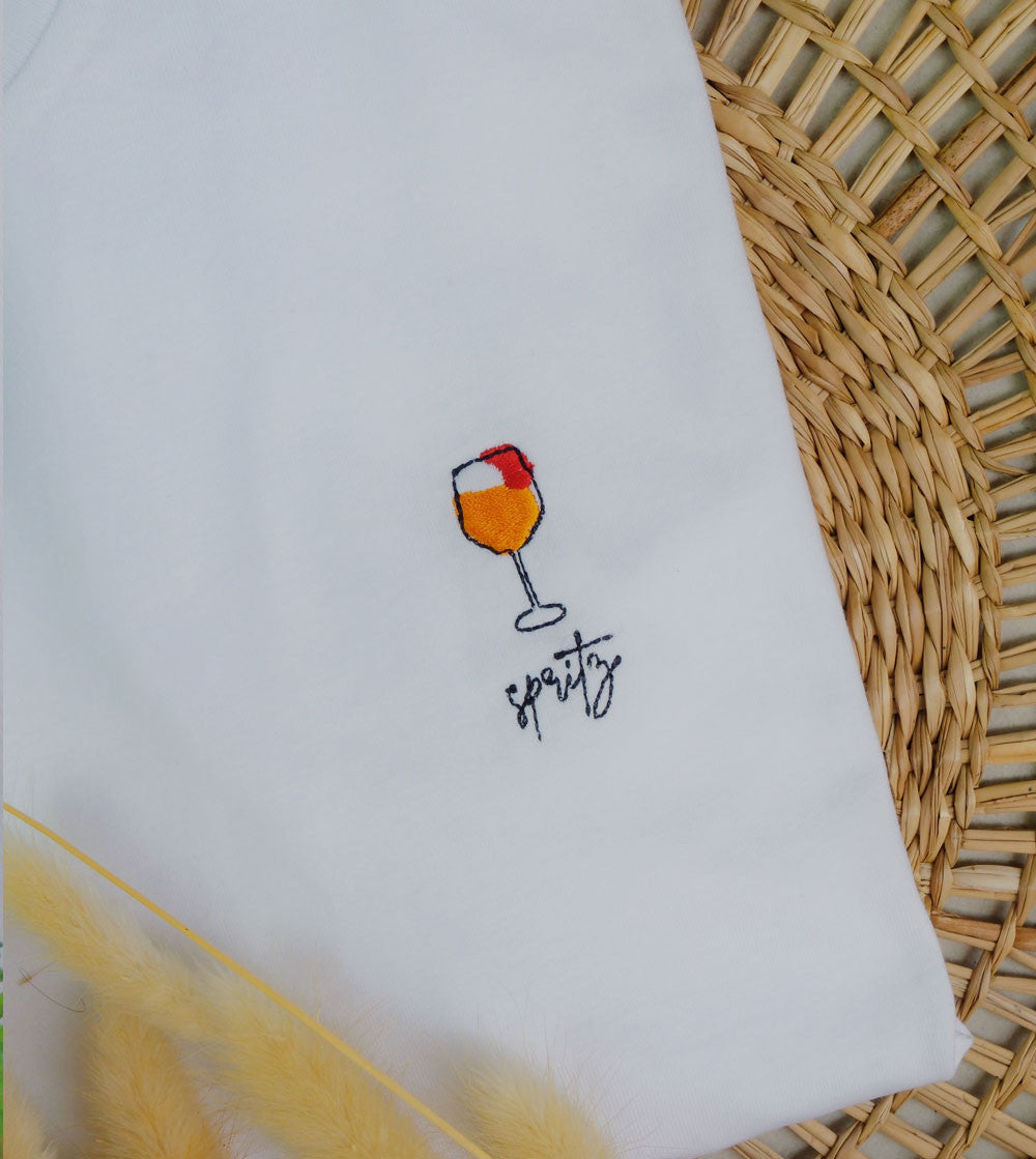 Juste Un T-shirt T-shirts Brodés Cocktail Spritz t-shirt coton bio
