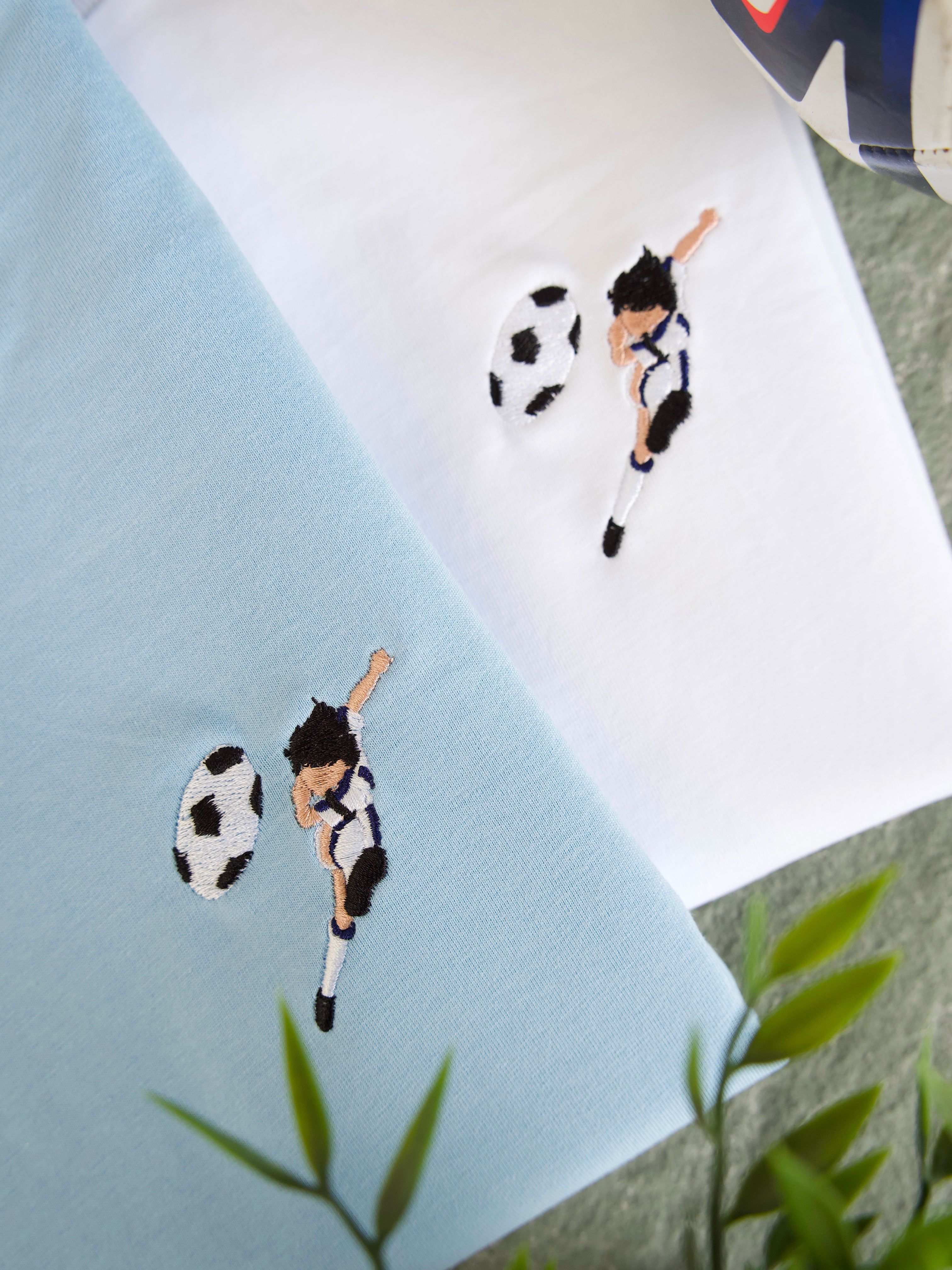 Juste Un T-shirt T-shirts Brodés Captain Tsubasa t-shirt brodé coton biologique