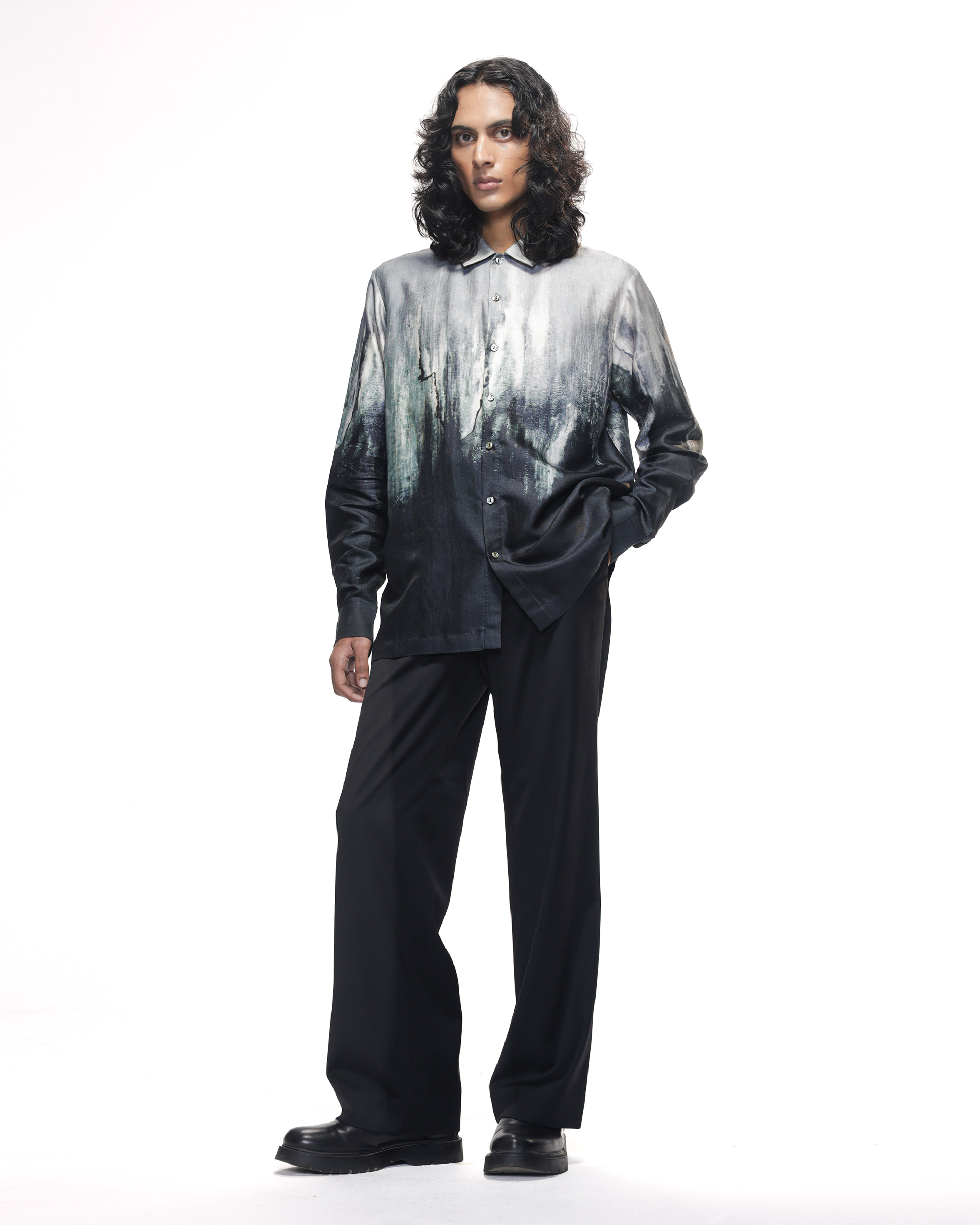 COUNTRYMADE Shirts Molten Metal Shirt en soie imprimée