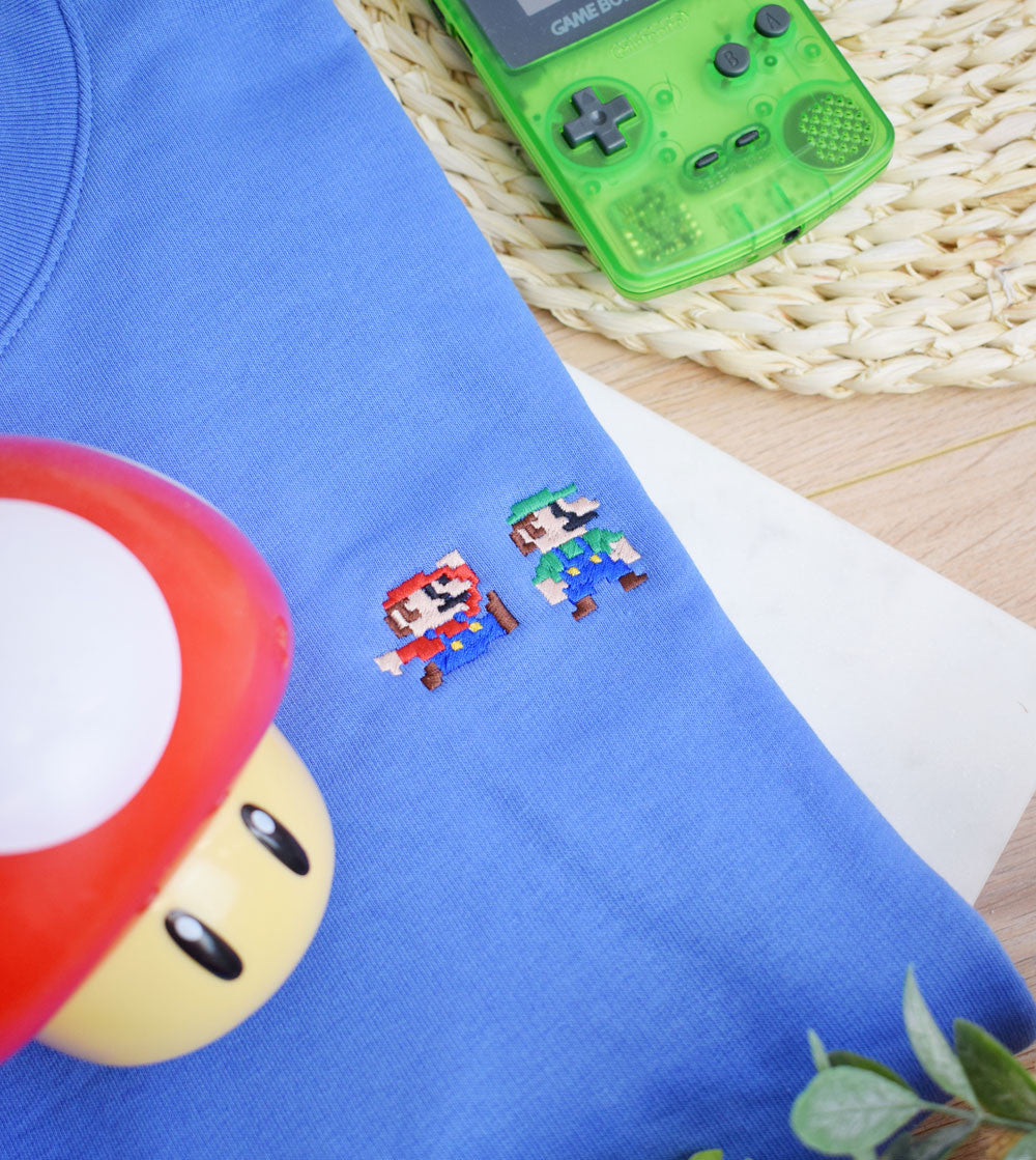 Juste Un T-shirt Sweats Brodés Sweat Brodé - Mario sweat brodé