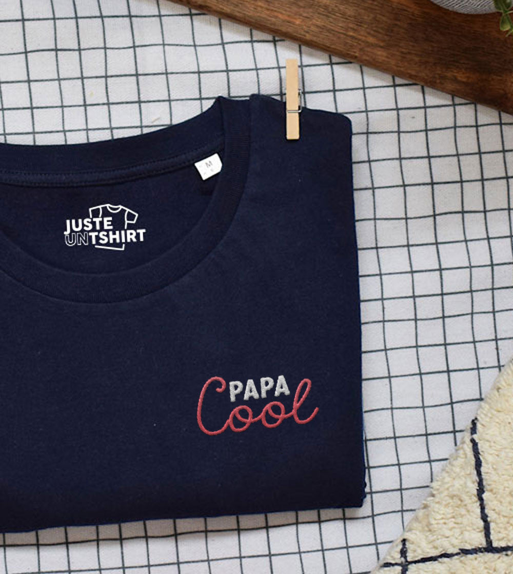 Juste Un T-shirt T-shirts Brodés Papa Cool t-shirt brodé S-XXL