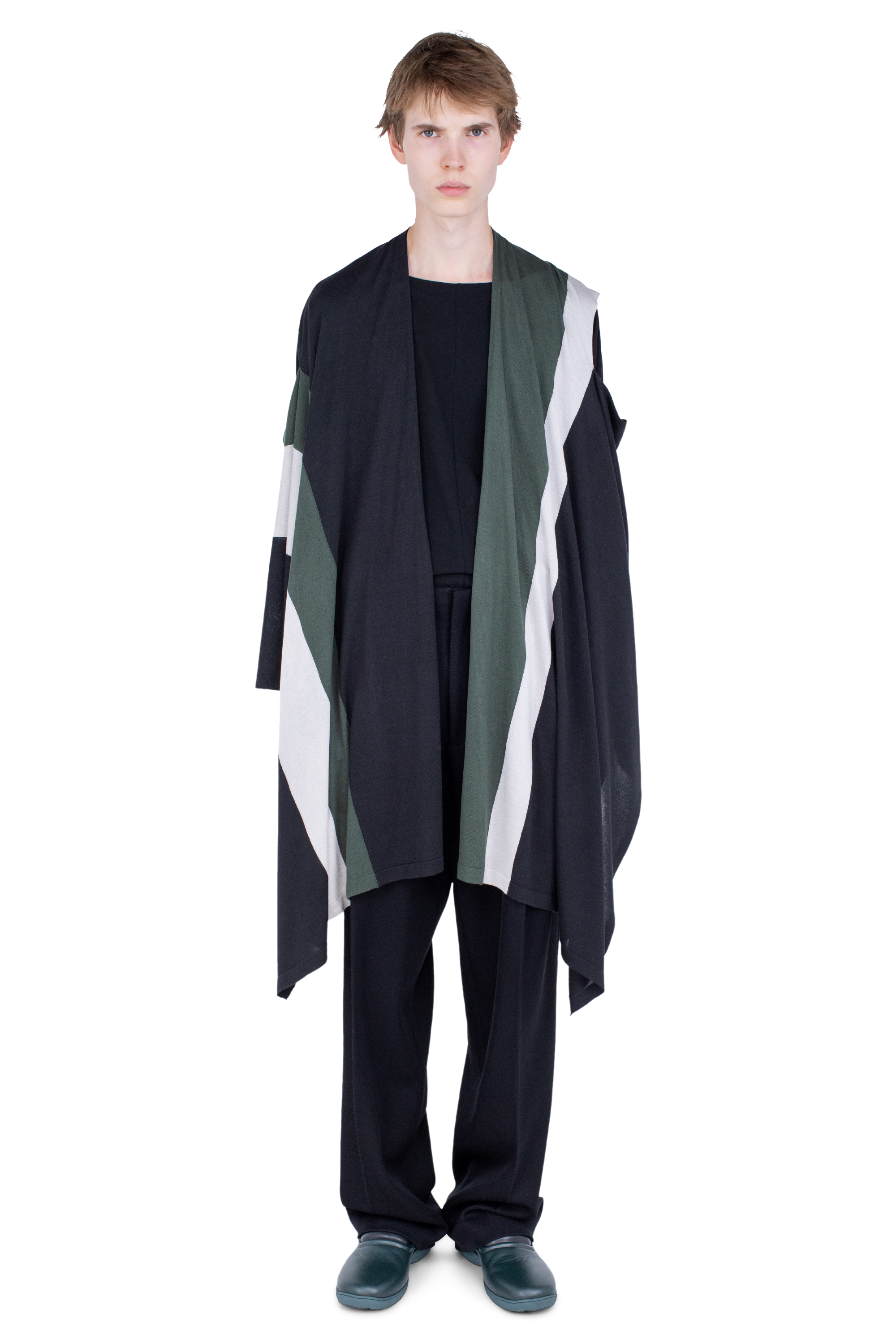 Kiko Kostadinov Accessories SIGO Wide Knit Scarf écharpe Black en Tencel et soie