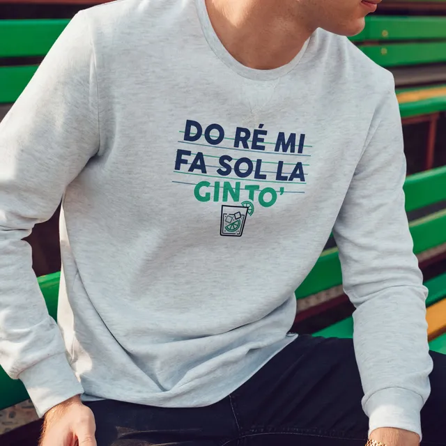 Juste Un T-shirt Sweats Imprimés Gin to sweat homme imprimé bleu marine