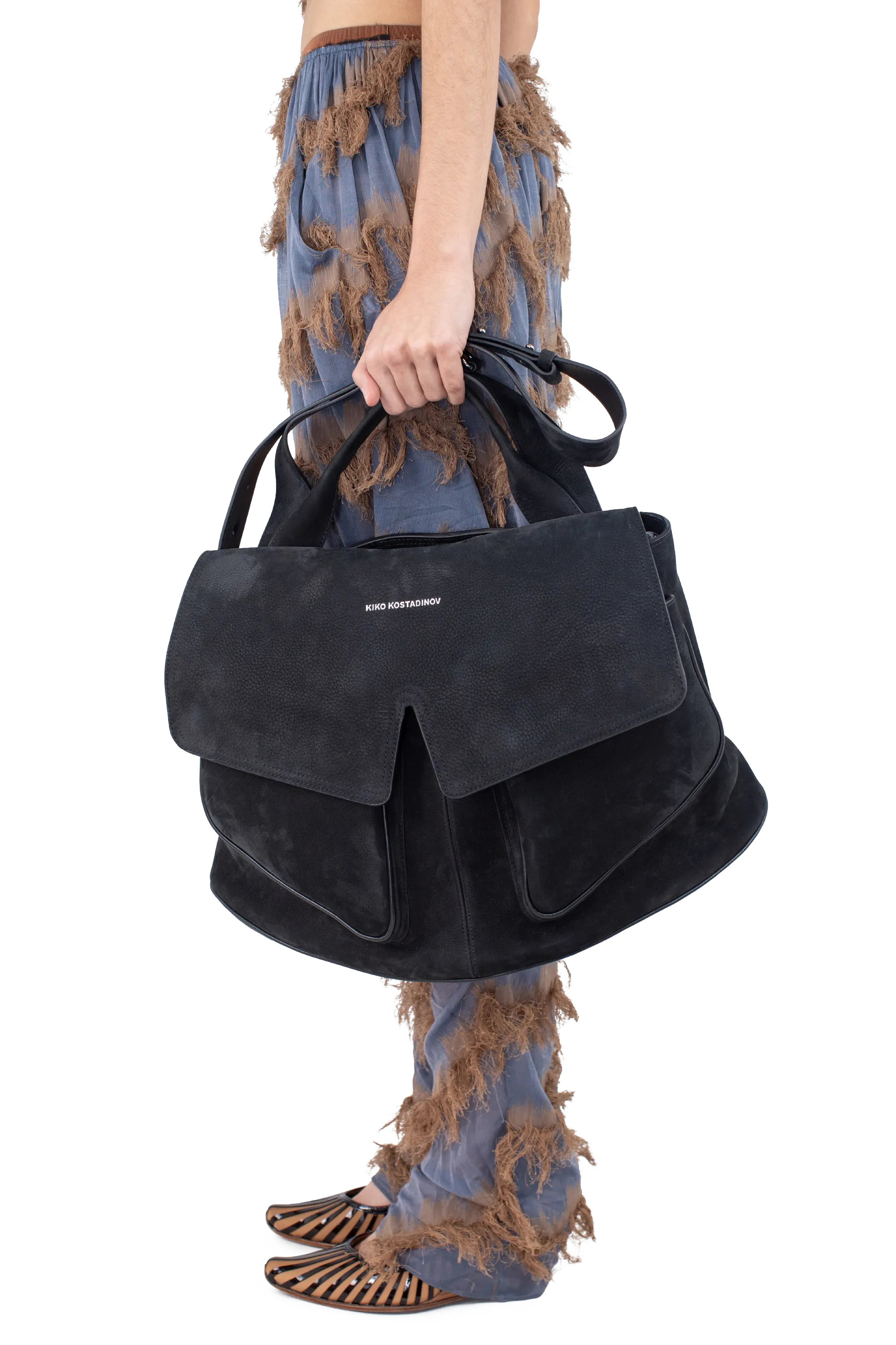 Kiko Kostadinov Bags MEZULARI Bag sac besace noir en nubuck de bovin