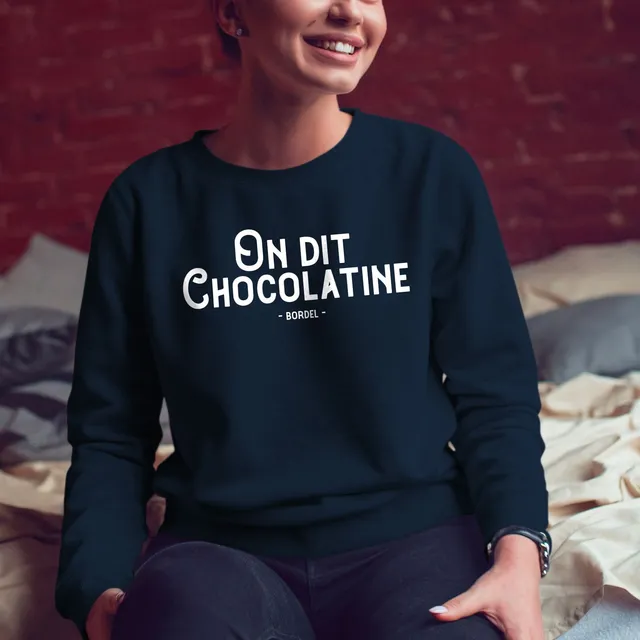 Juste Un T-shirt Sweats Imprimés On dit Chocolatine sweat femme gris chiné